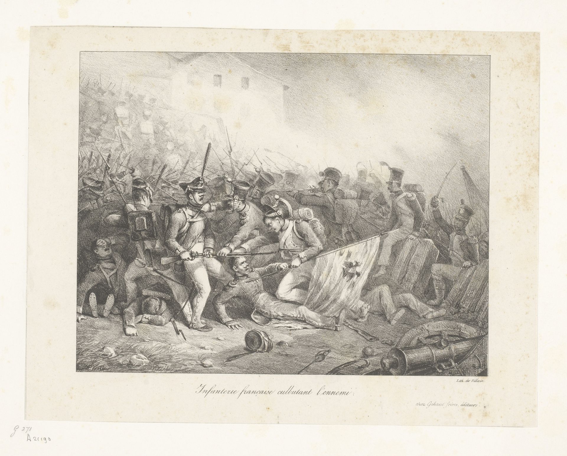Franse soldaten in gevecht met de vijand by Auguste Raffet