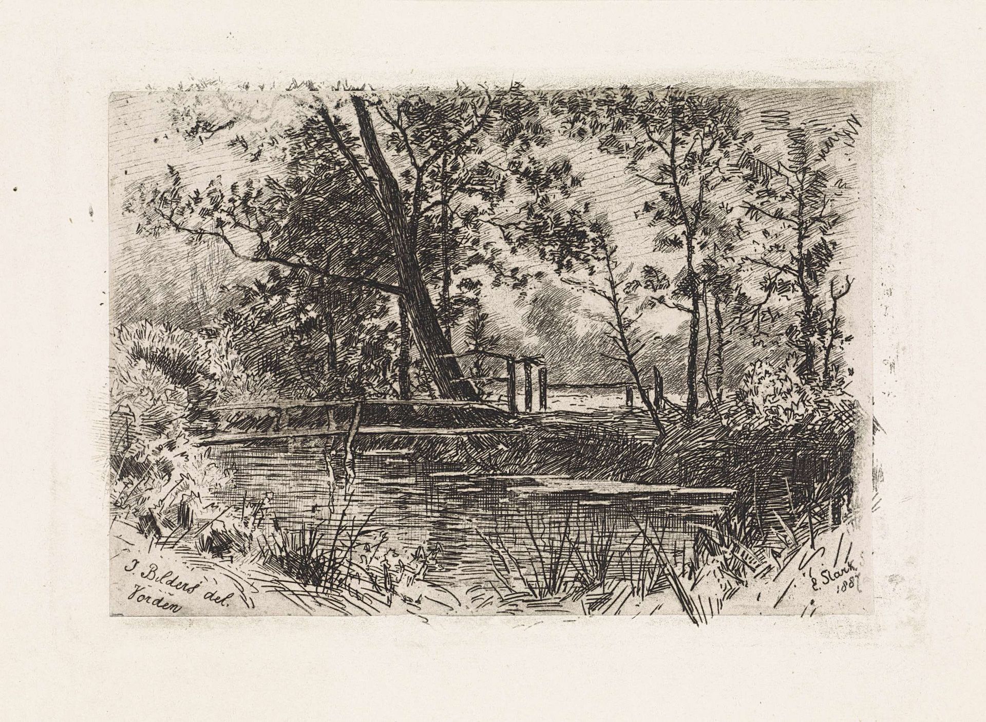 Landschap met sloot by Elias Stark