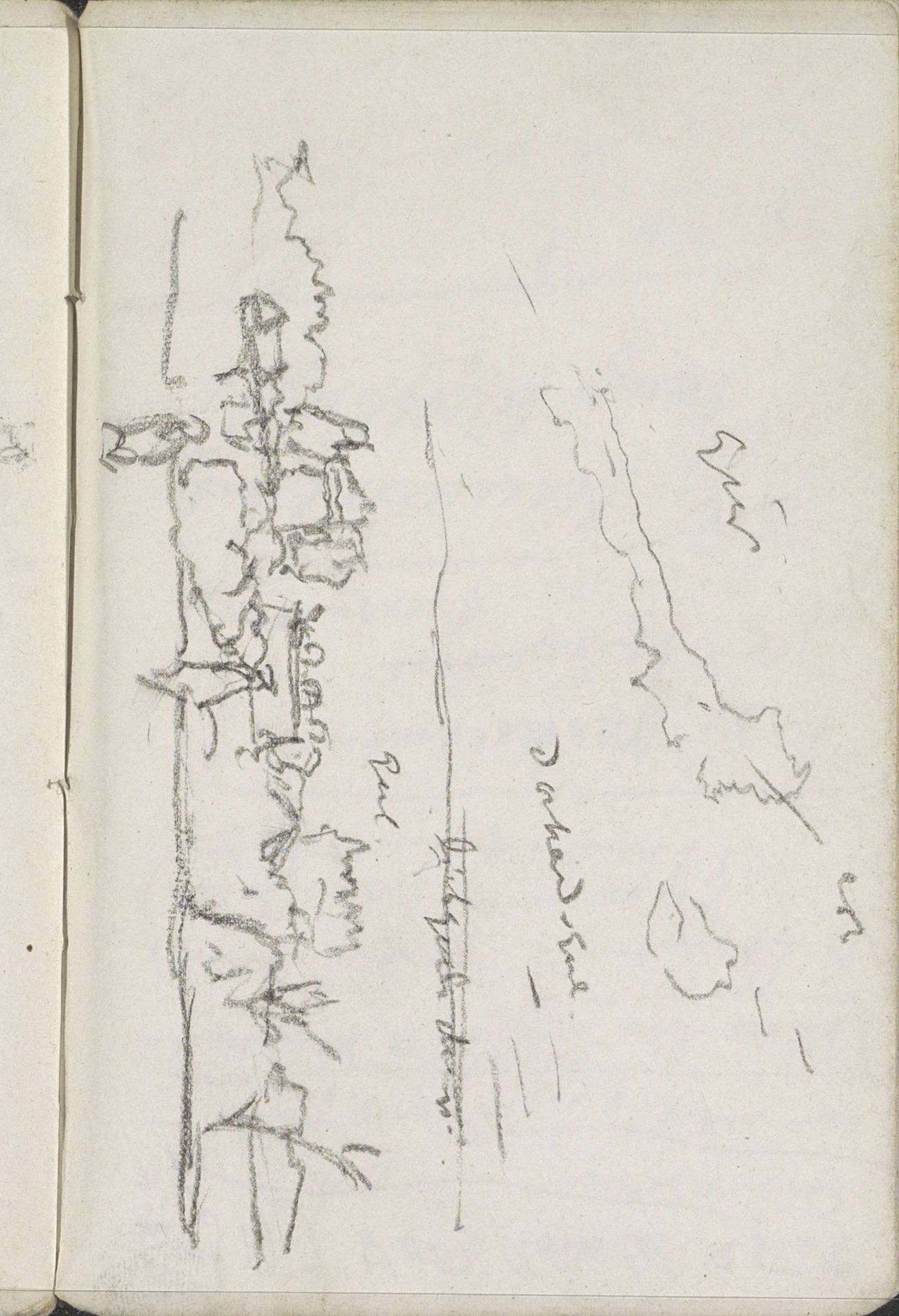 Figuren in een landschap met bebouwing by George Hendrik Breitner
