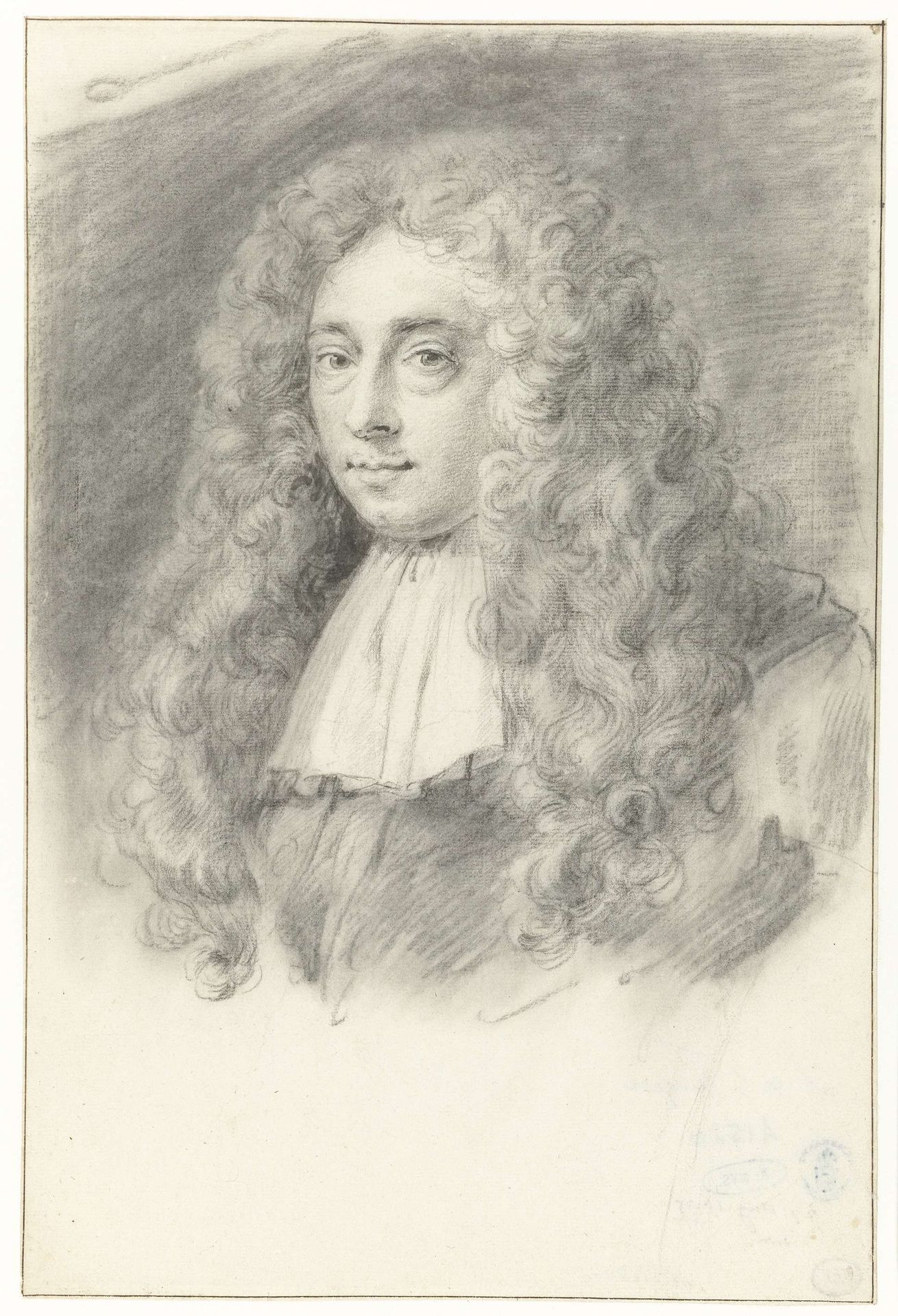 Zelfportret (?) van Constantijn Huygens de Jonge by Constantijn (II) Huygens