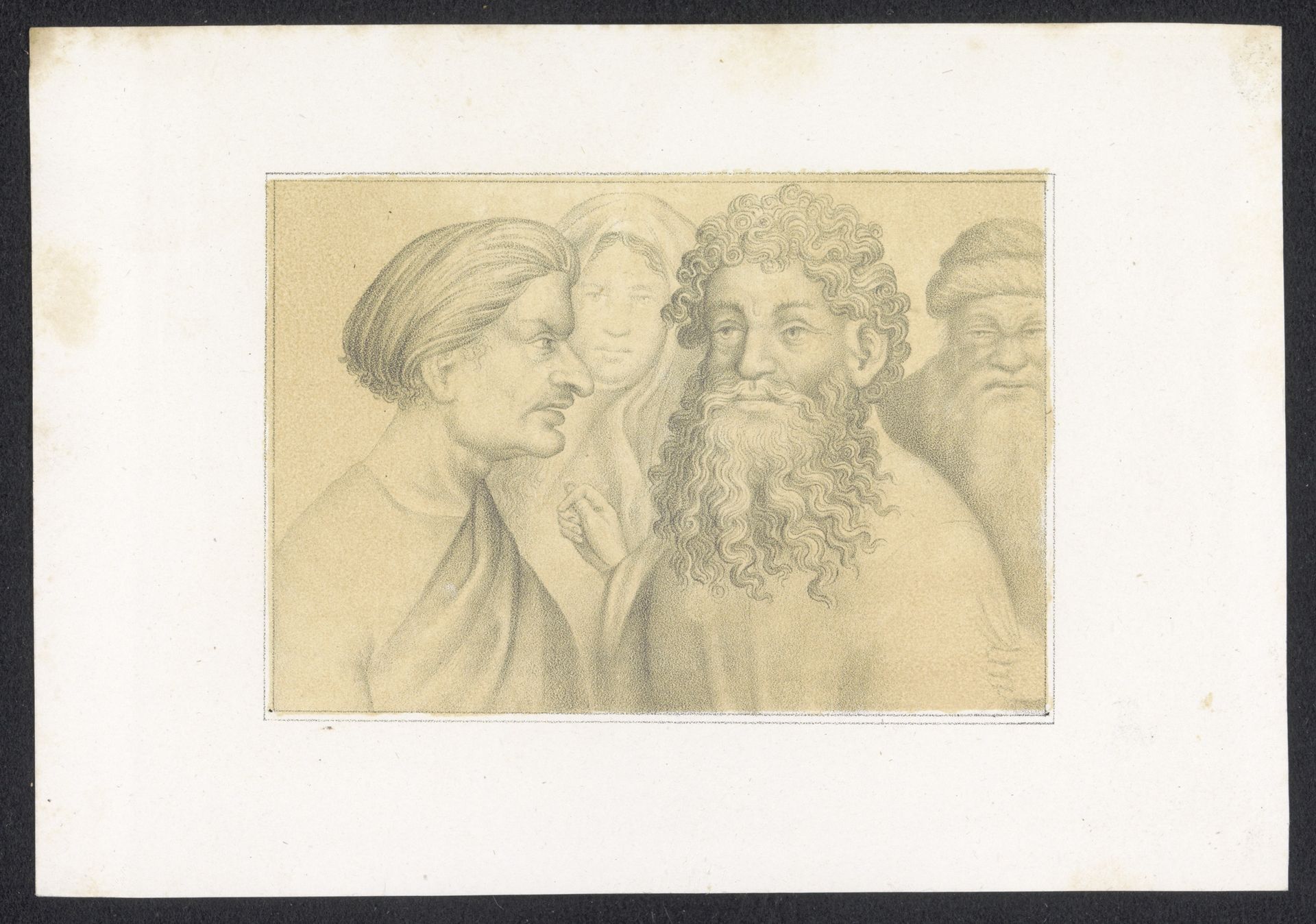 Drie mannen en een jonge vrouw by Karl Palzow