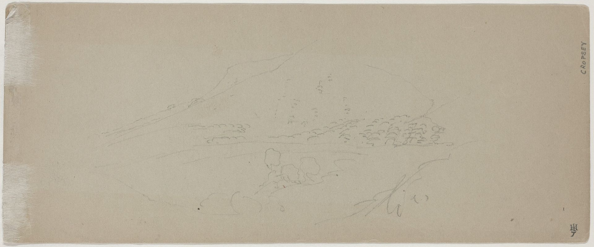 View of a Mountain [verso] by Jasper Francis Cropsey