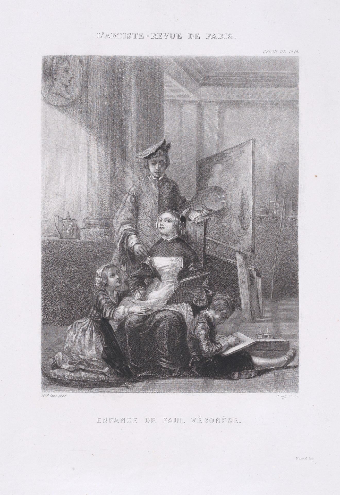 The Childhood of Paolo Veronese, from "L'Artiste" by Adolphe Pierre Riffaut