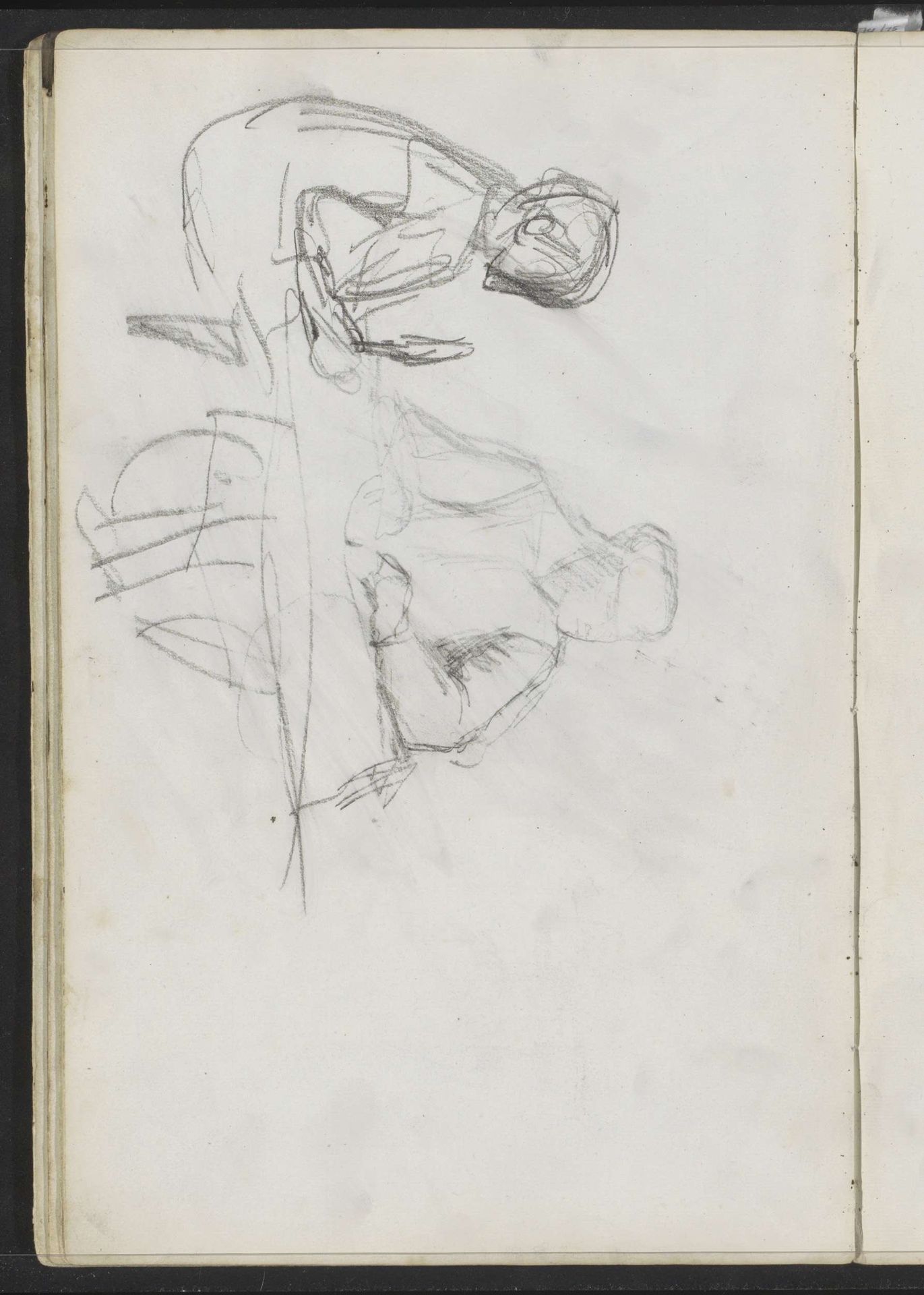 Twee figuren zittend aan een lege tafel by Jozef Israëls