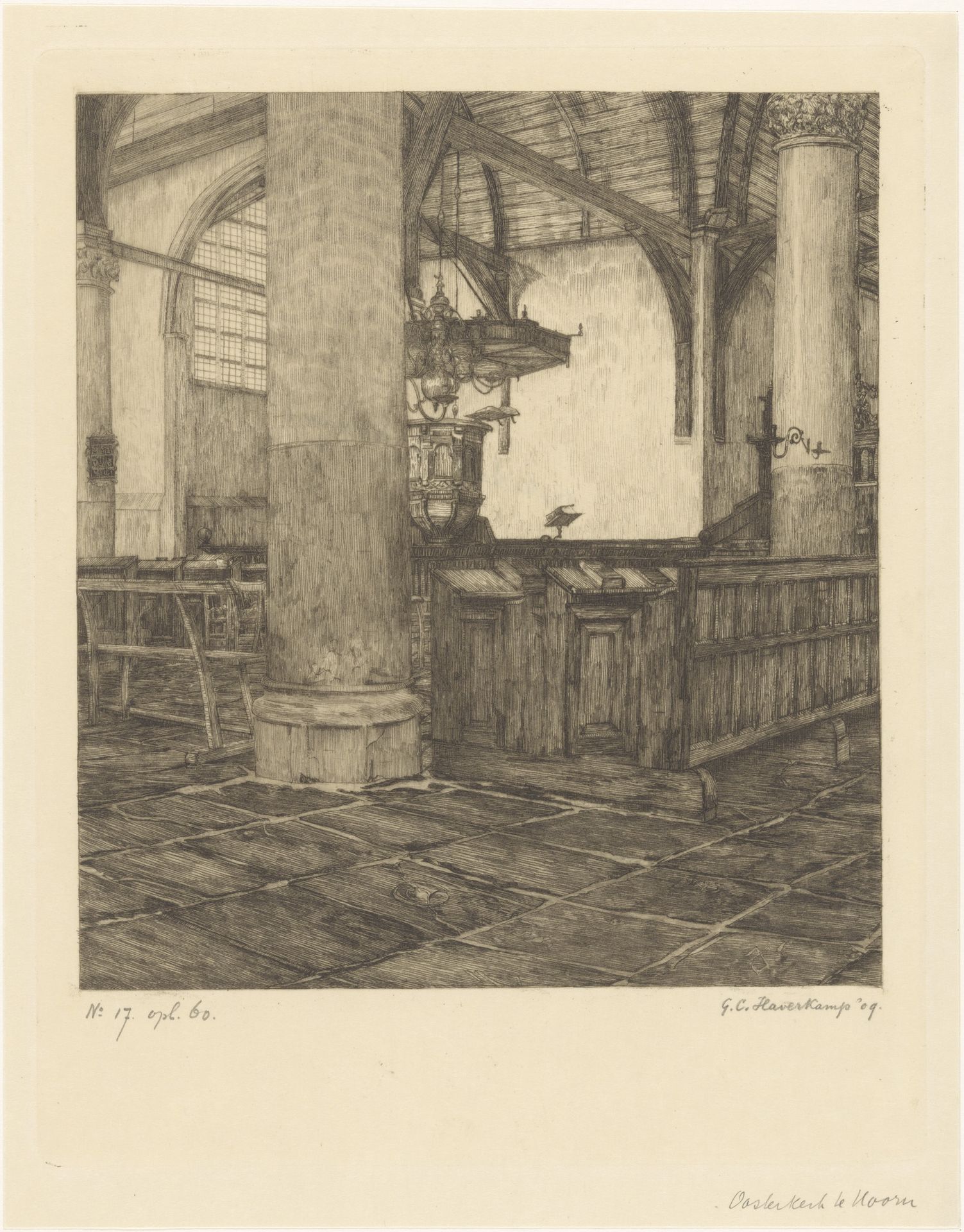 Oosterkerk te Hoorn by Gerrit Haverkamp
