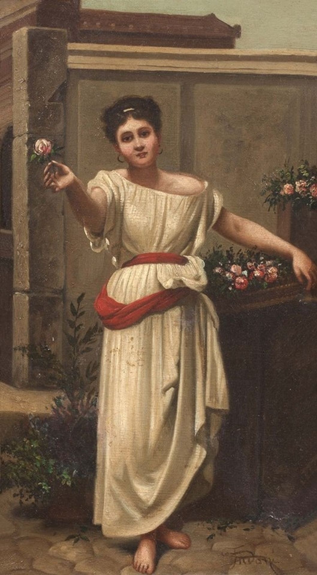 Woman with roses by Filippo Indoni