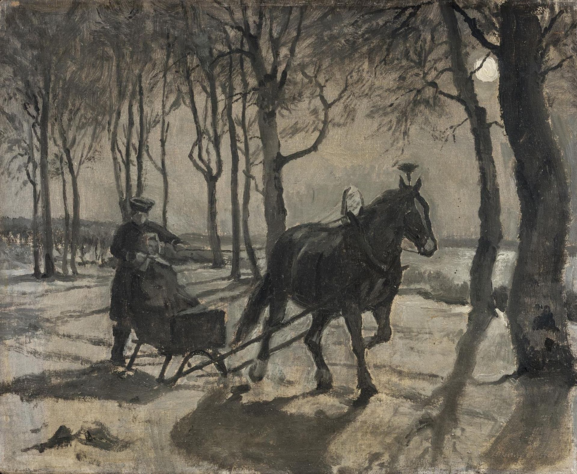 The sleighing to Fussingöe by Hans Smidth