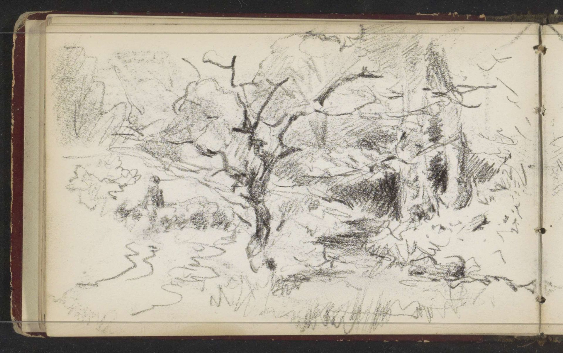 Landschap met bomen bij een beek by Willem Cornelis Rip