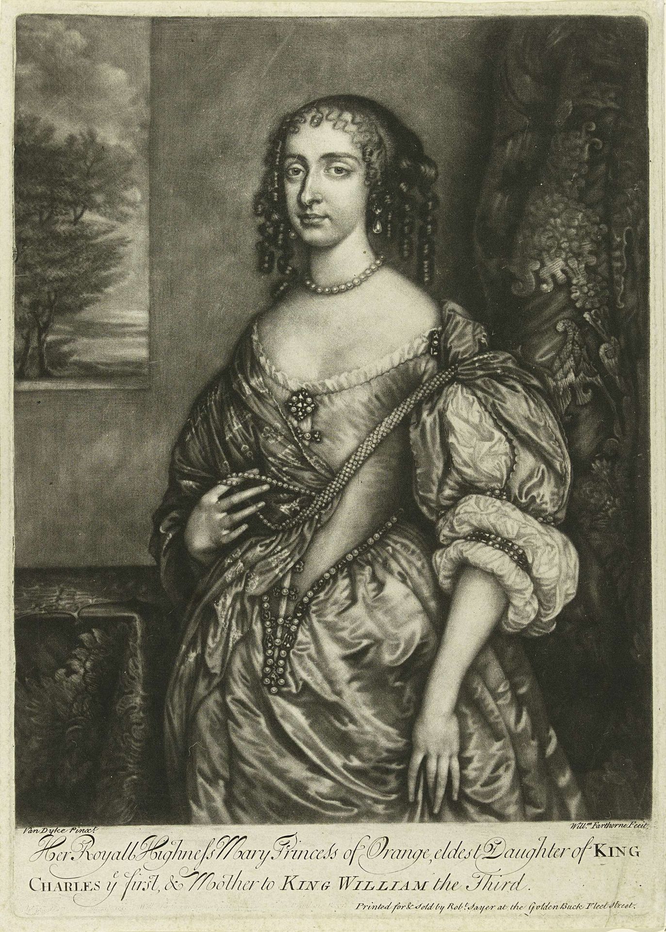 Portret van Maria Henrietta Stuart by William (II) Faithorne