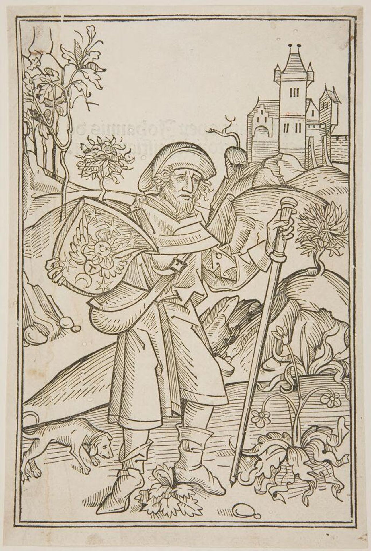 Gerson as a Pilgrim, Illustration from Gerson, Opera.  [Strassburg, Johann PrÃ¼ss] 1488 (?) by Anonymous