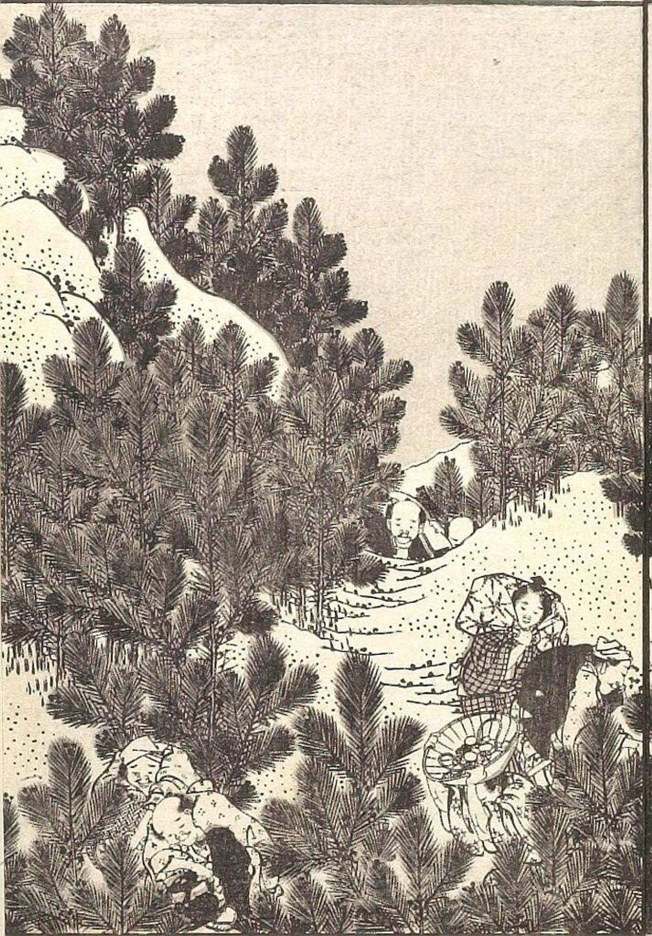 Fuji from a Pine Mountain (Matsuyama no Fuji): Detached page from One Hundred Views of Mount Fuji (Fugaku hyakkei) Vol. 1 by Katsushika Hokusai