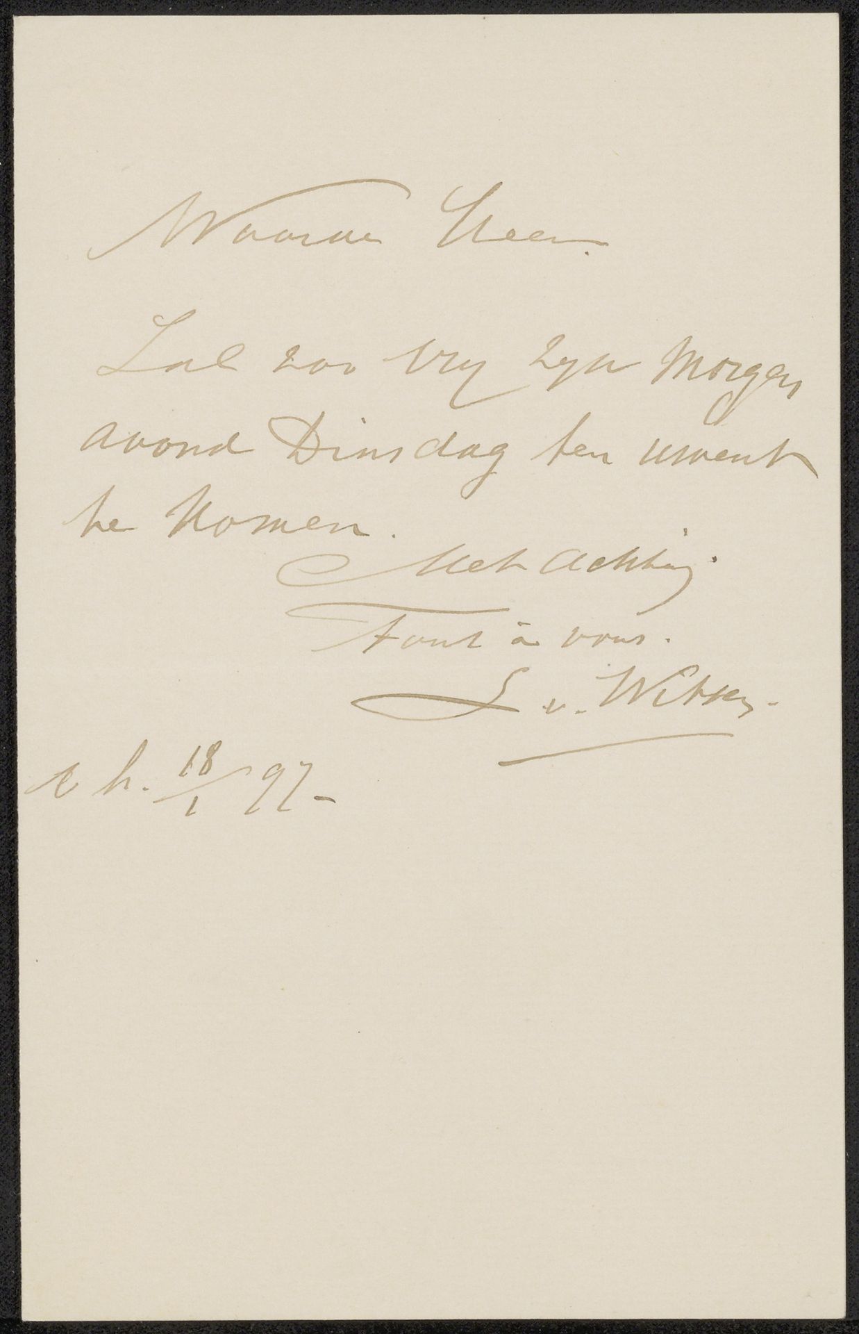 Brief aan anoniem by Salomon van Witsen