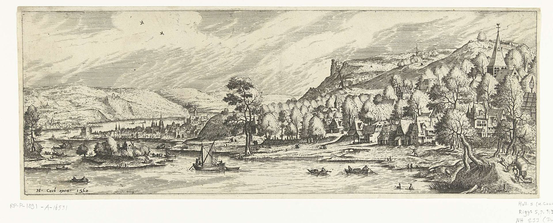 Rivierlandschap by Johannes of Lucas van Doetechum