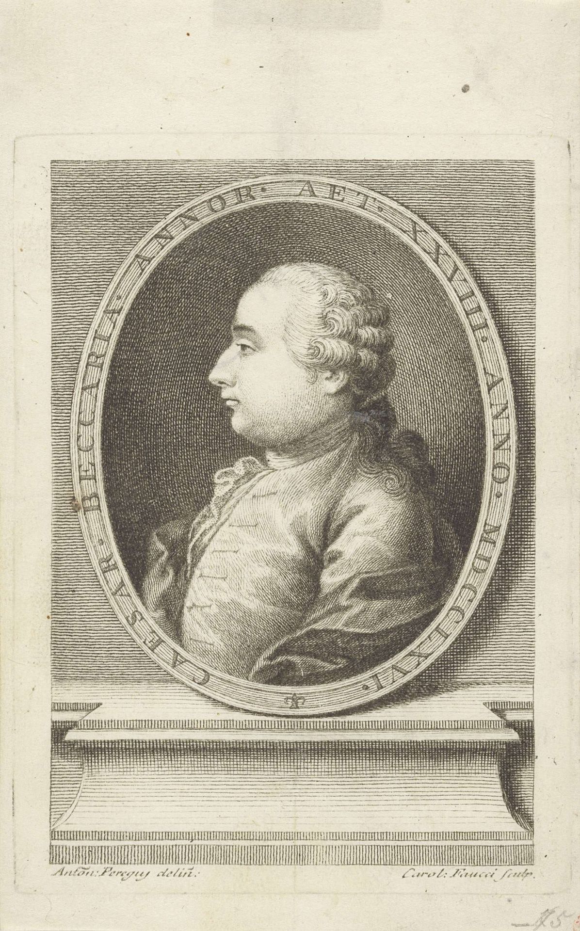 Portret van filosoof en politicus Cesare Beccaria by Carlo Faucci