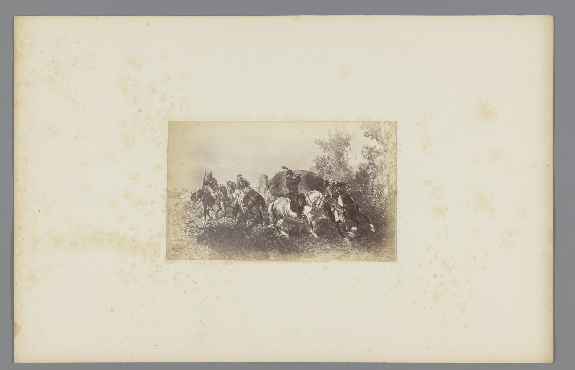 Fotoreproductie van het schilderij 'Voorhoede' door Charles Rochussen by Binger & Chits
