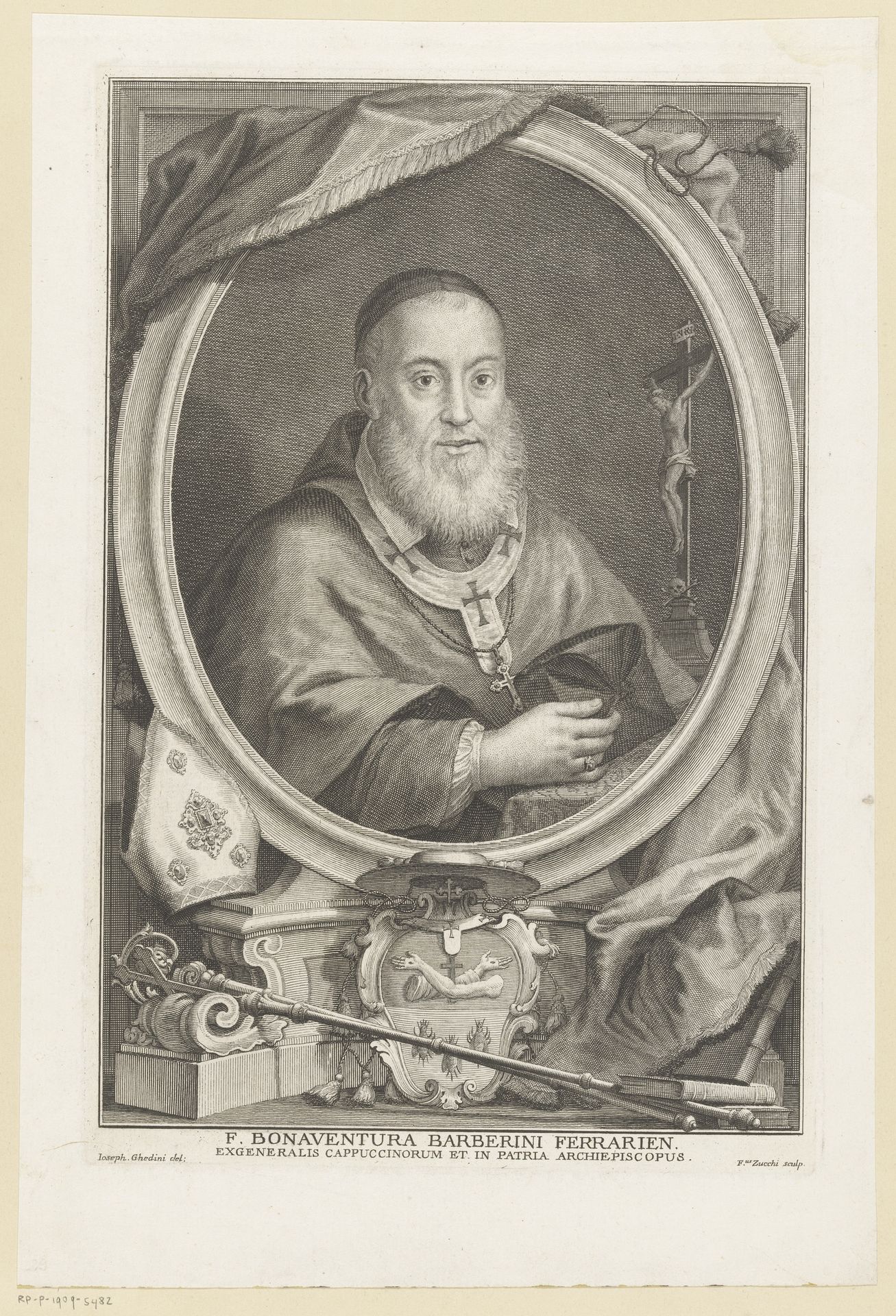 Portret van aartsbisschop Fra Bonaventura Barberini by Francesco Zucchi