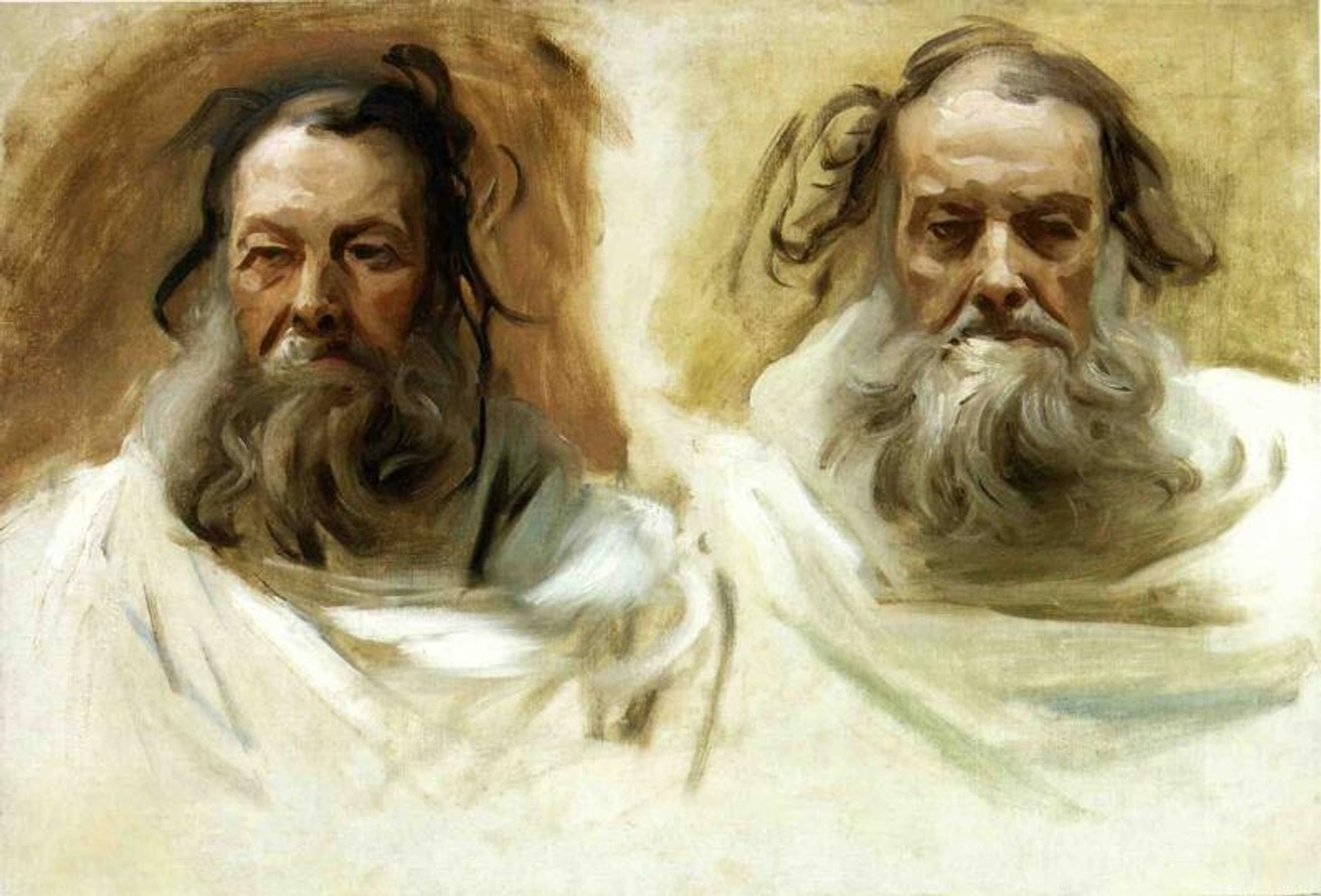 Study for Two Heads for Boston Mural "The Prophets" by John Singer Sargent