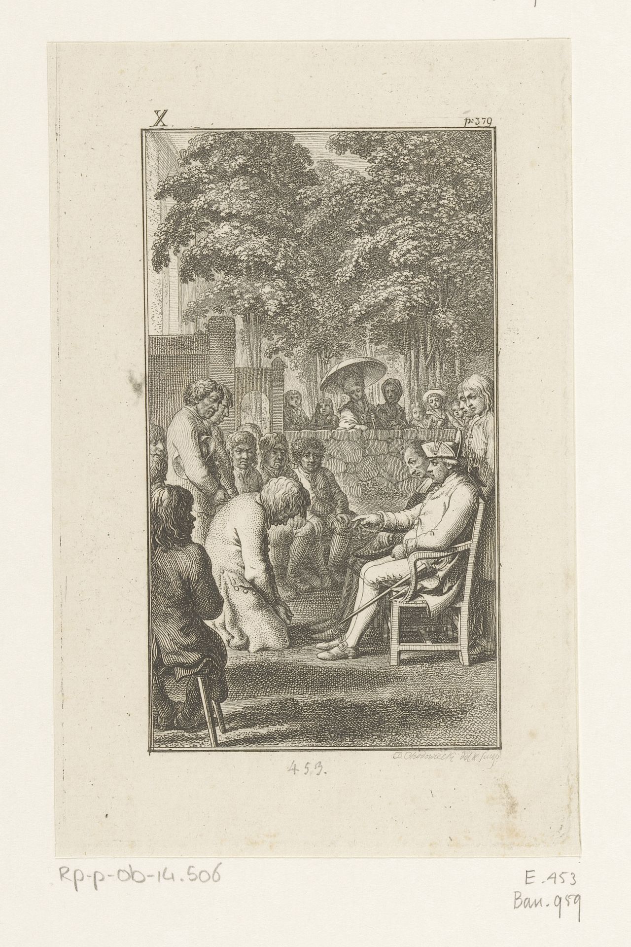 Himmel wordt terechtgesteld by Daniel Nikolaus Chodowiecki