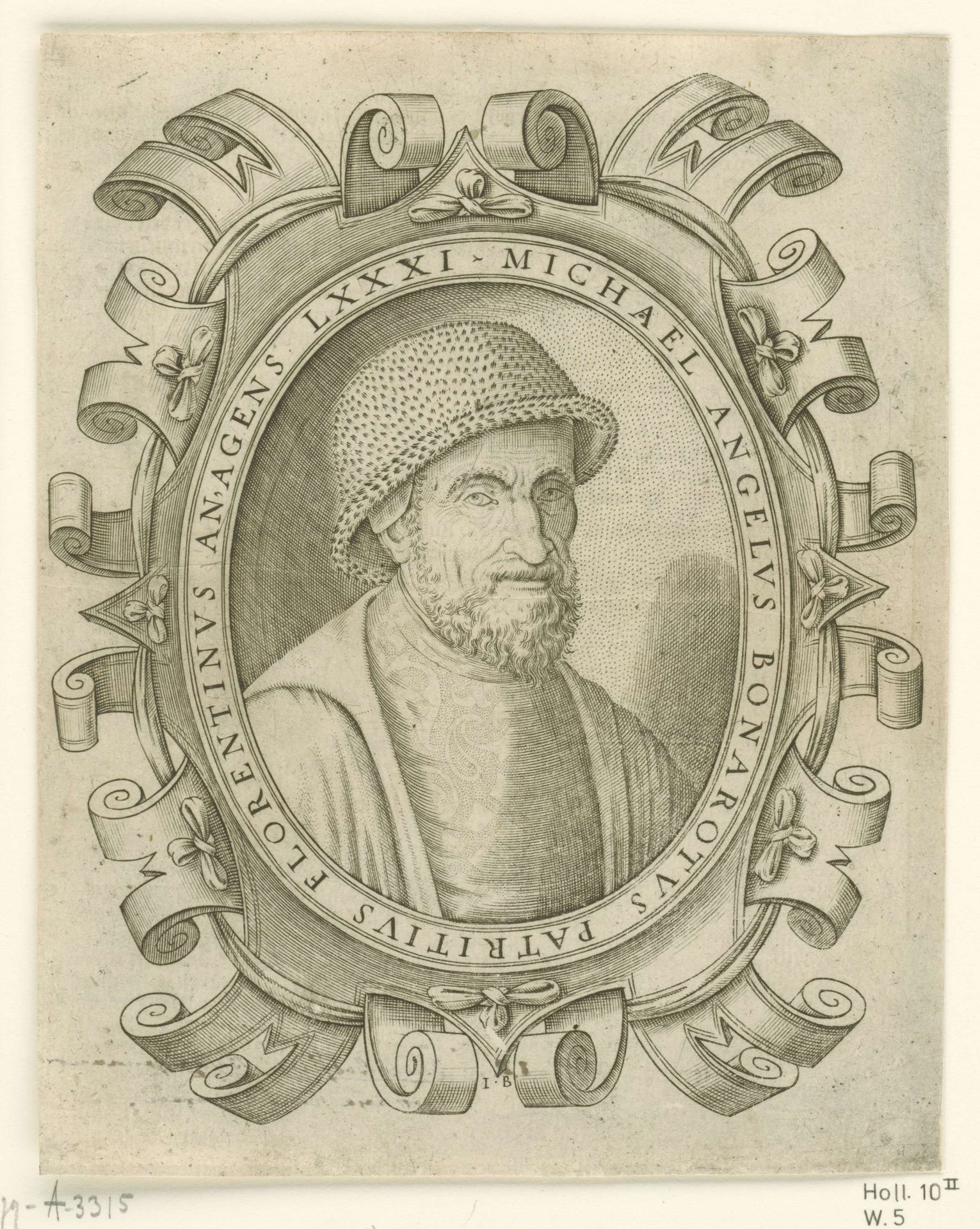 Portret van Michelangelo Buonarroti by Jacob Bos