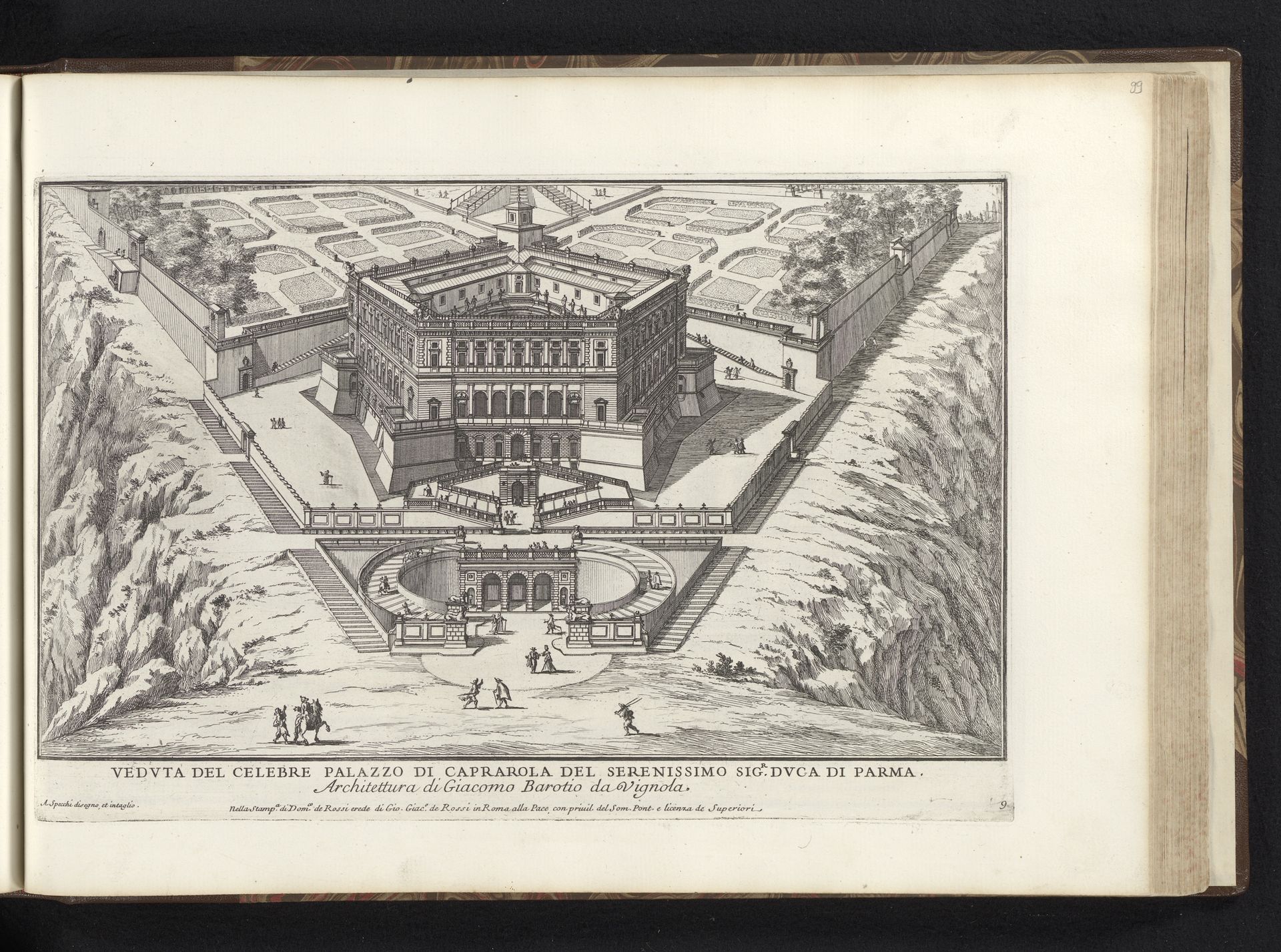 Villa Farnese te Caprarola by Alessandro Specchi
