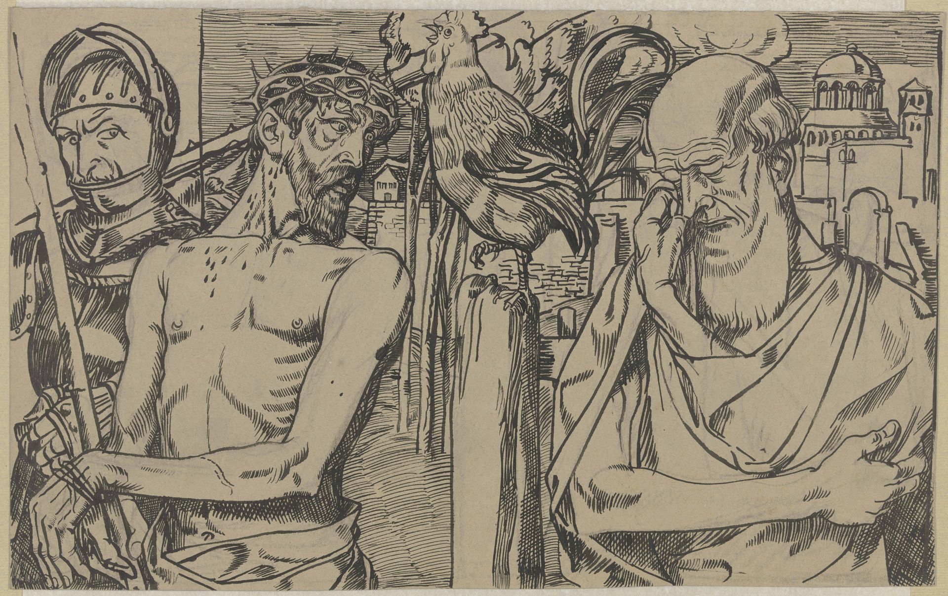 Denial and repentance of Peter by Fritz Boehle