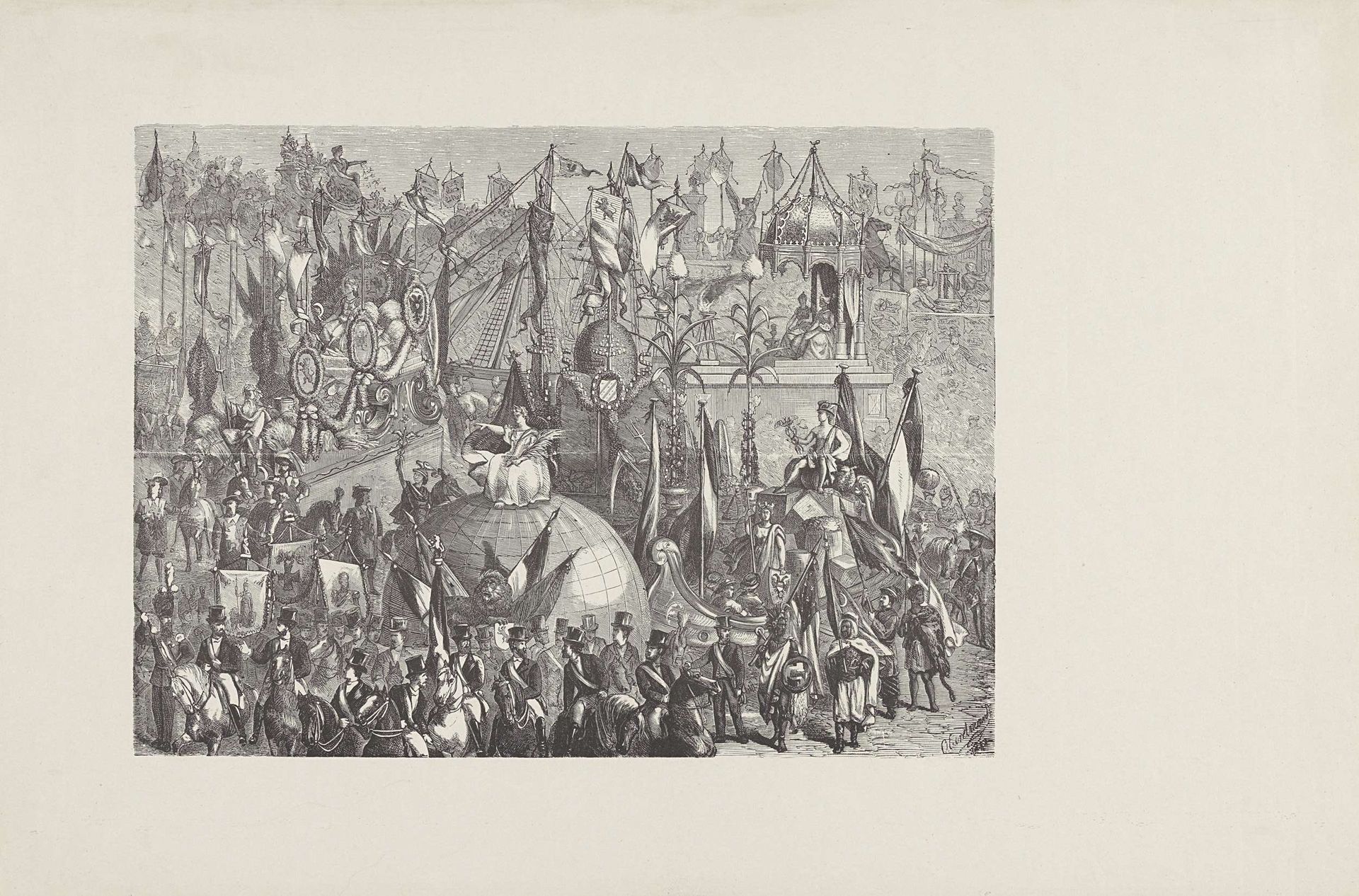 Optocht bij de viering van het ontzet van Groningen 1672-1872 by Anonymous