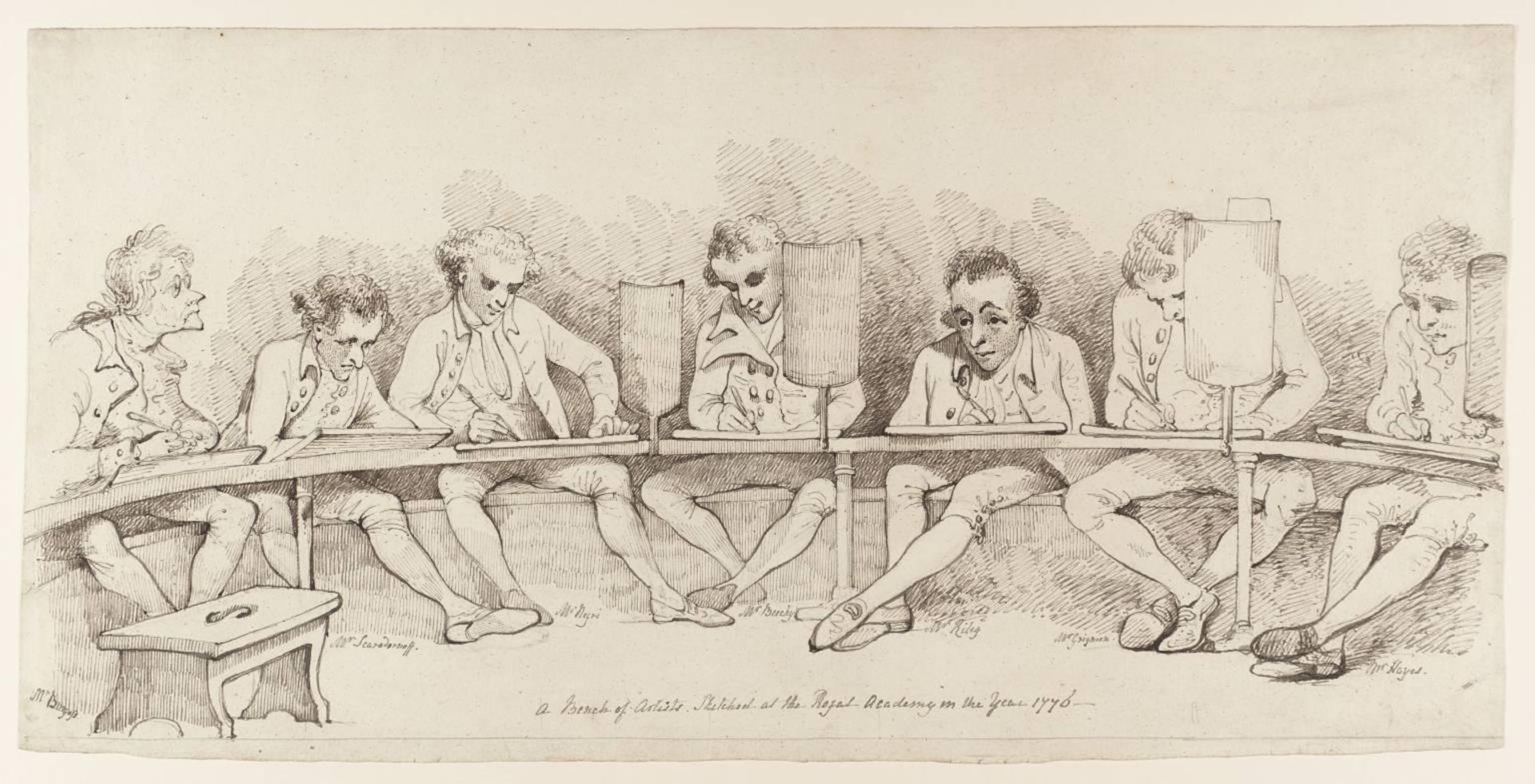 A Bench of Artists by Thomas Rowlandson