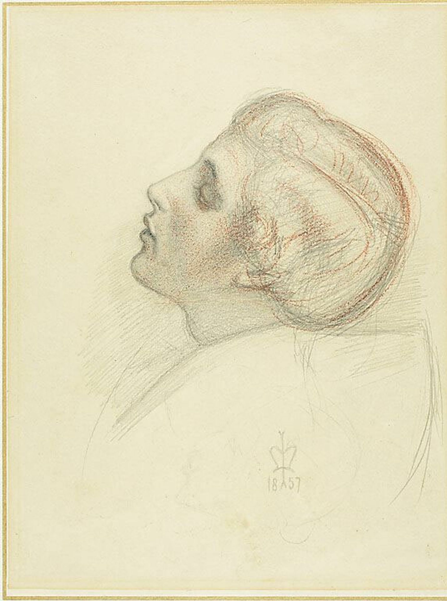 Study for the Head of the Rescuing Lover in Escape of the Heretic by Sir John Everett Millais
