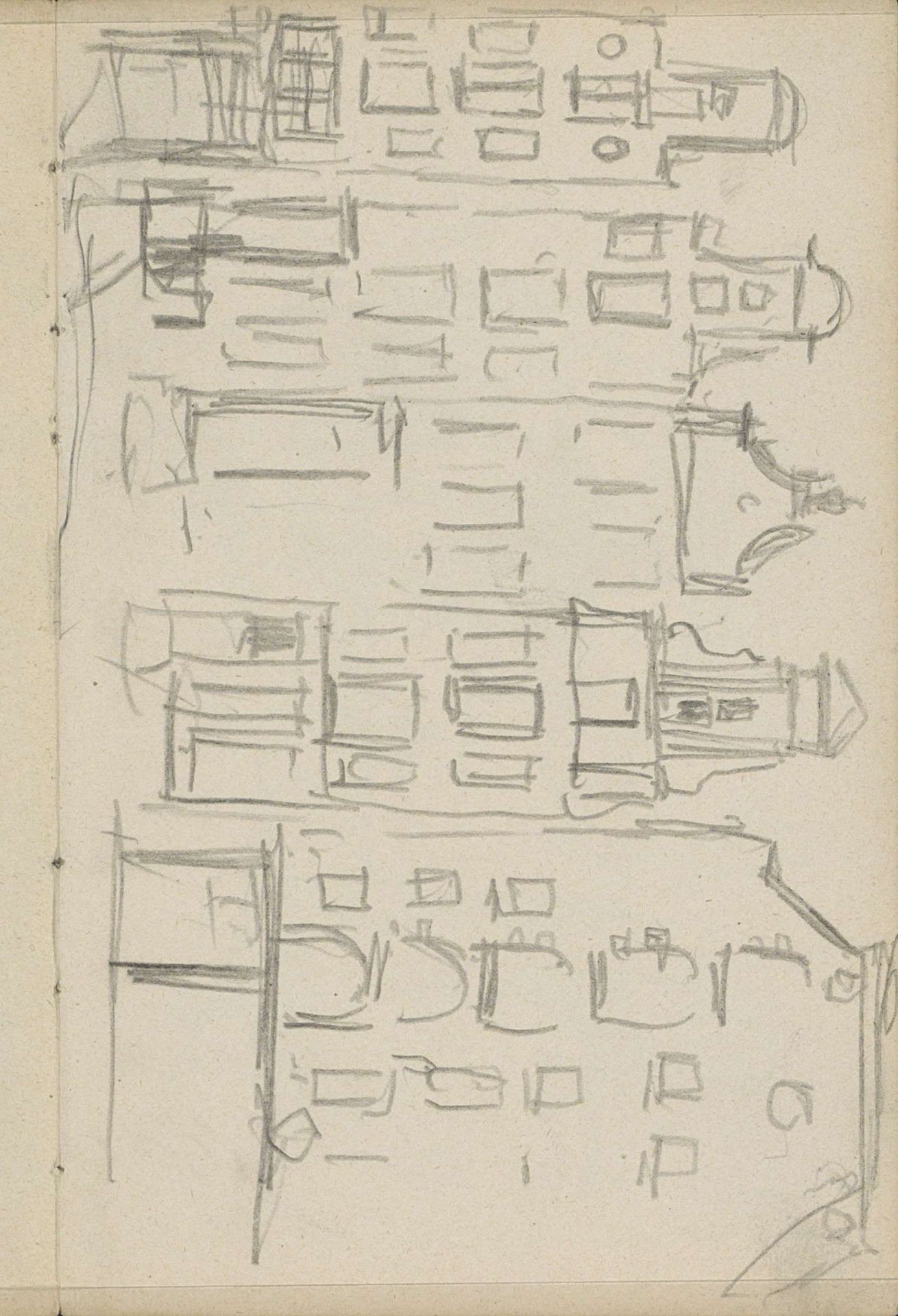 Gezicht op huizen aan de Brouwersgracht te Amsterdam by George Hendrik Breitner