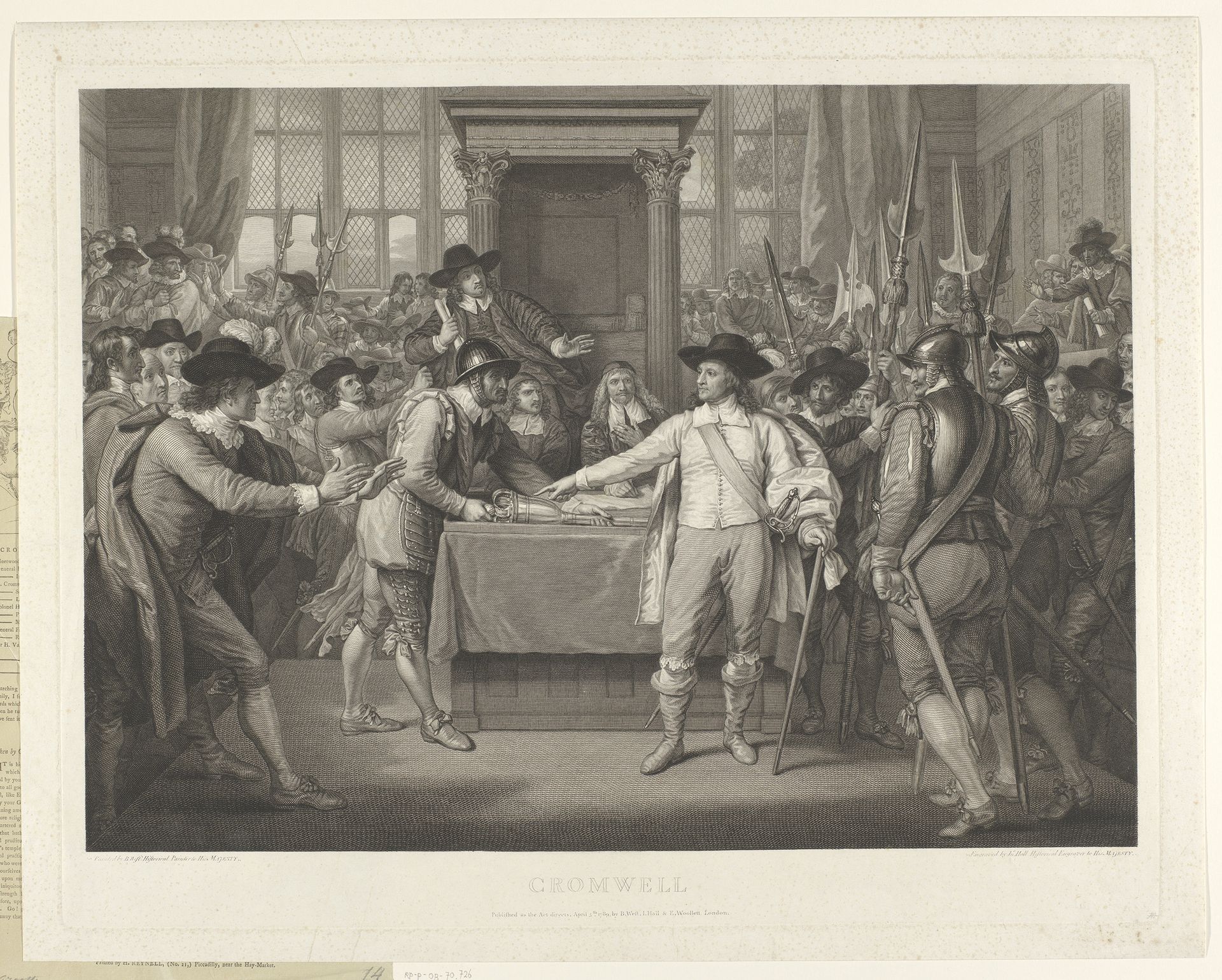 Oliver Cromwell ontbindt het parlement by John Hall