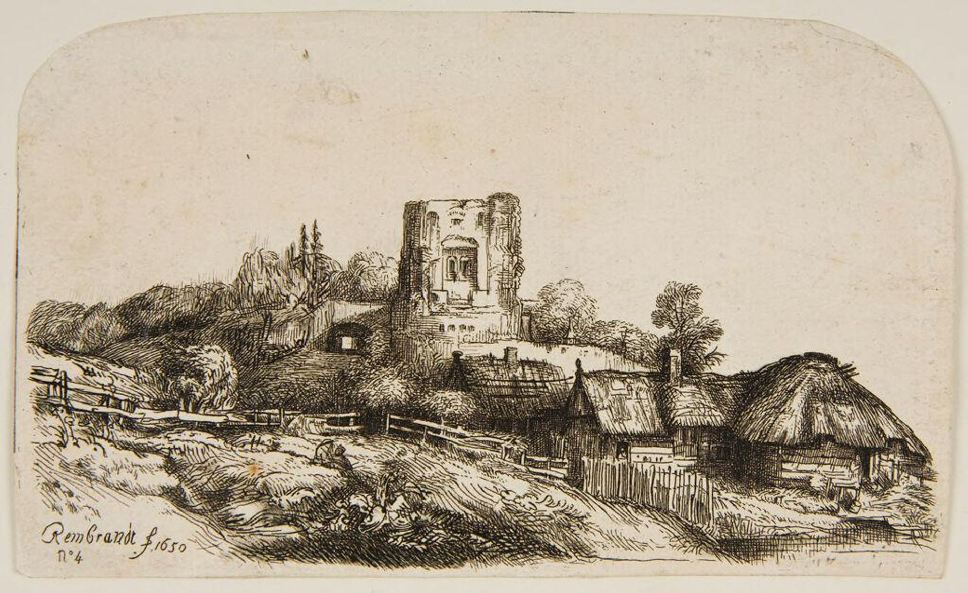 Landscape with a Square Tower by FranÃ§ois Vivares
