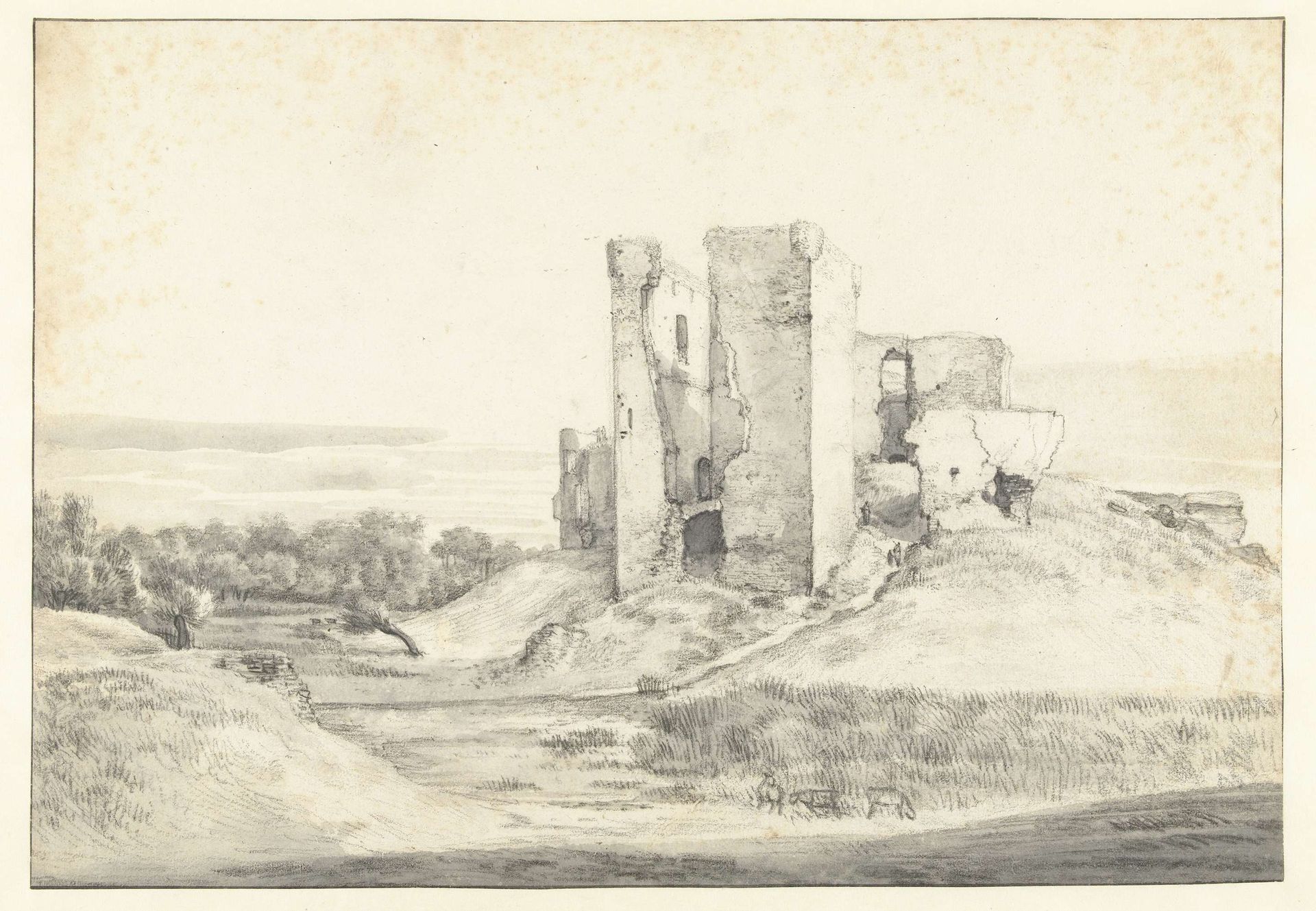 View of Kasteel Oostvoorne, Seen from the West by Roelant Roghman