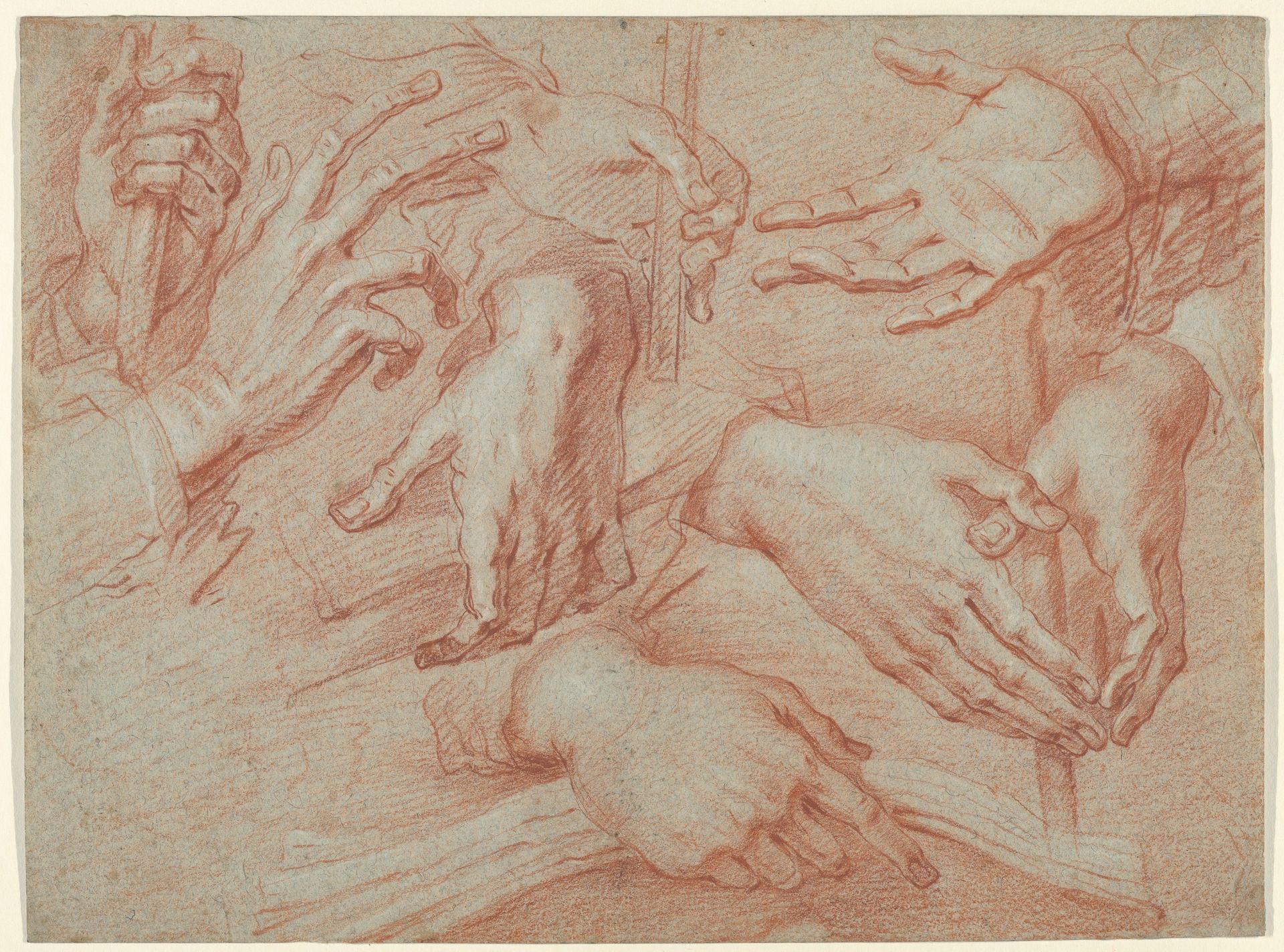 Study of Hands (recto); Study for a Reclining St. Francis (verso) by Daniele Crespi