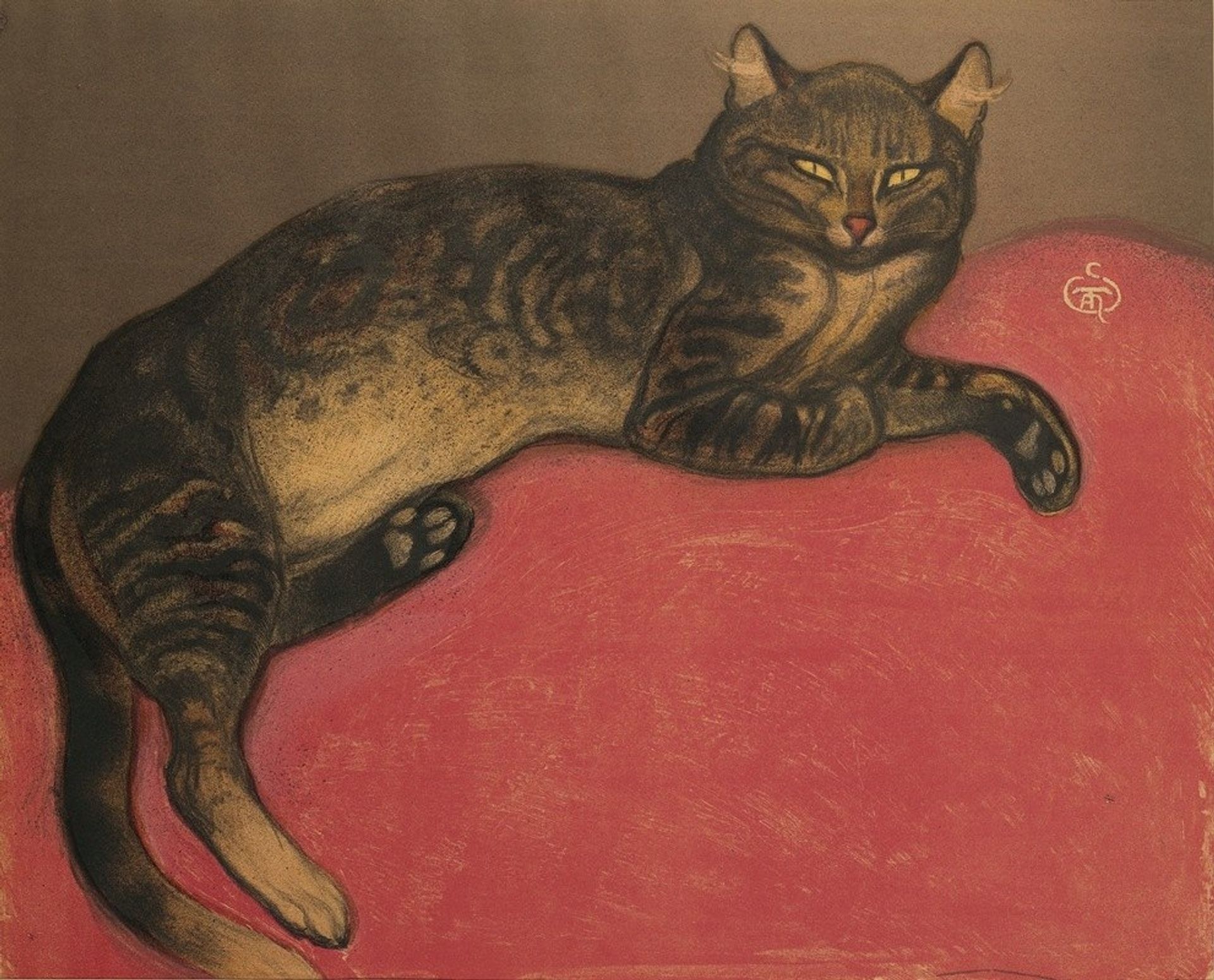 L’Hiver, chat sur un coussin by Théophile Alexandre Steinlen