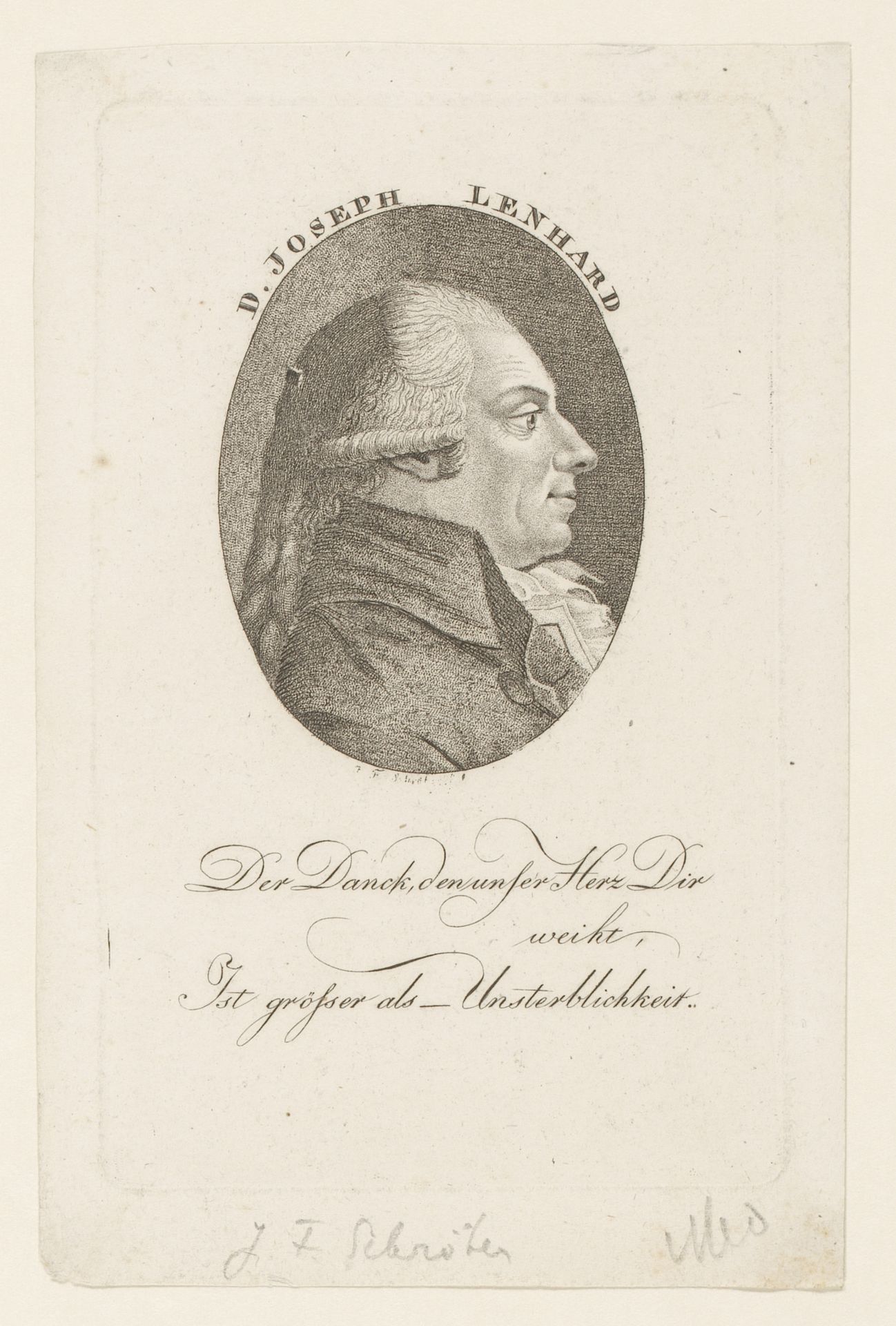 Portret van Joseph Lenhardt by Johan Friedrich Schrötter