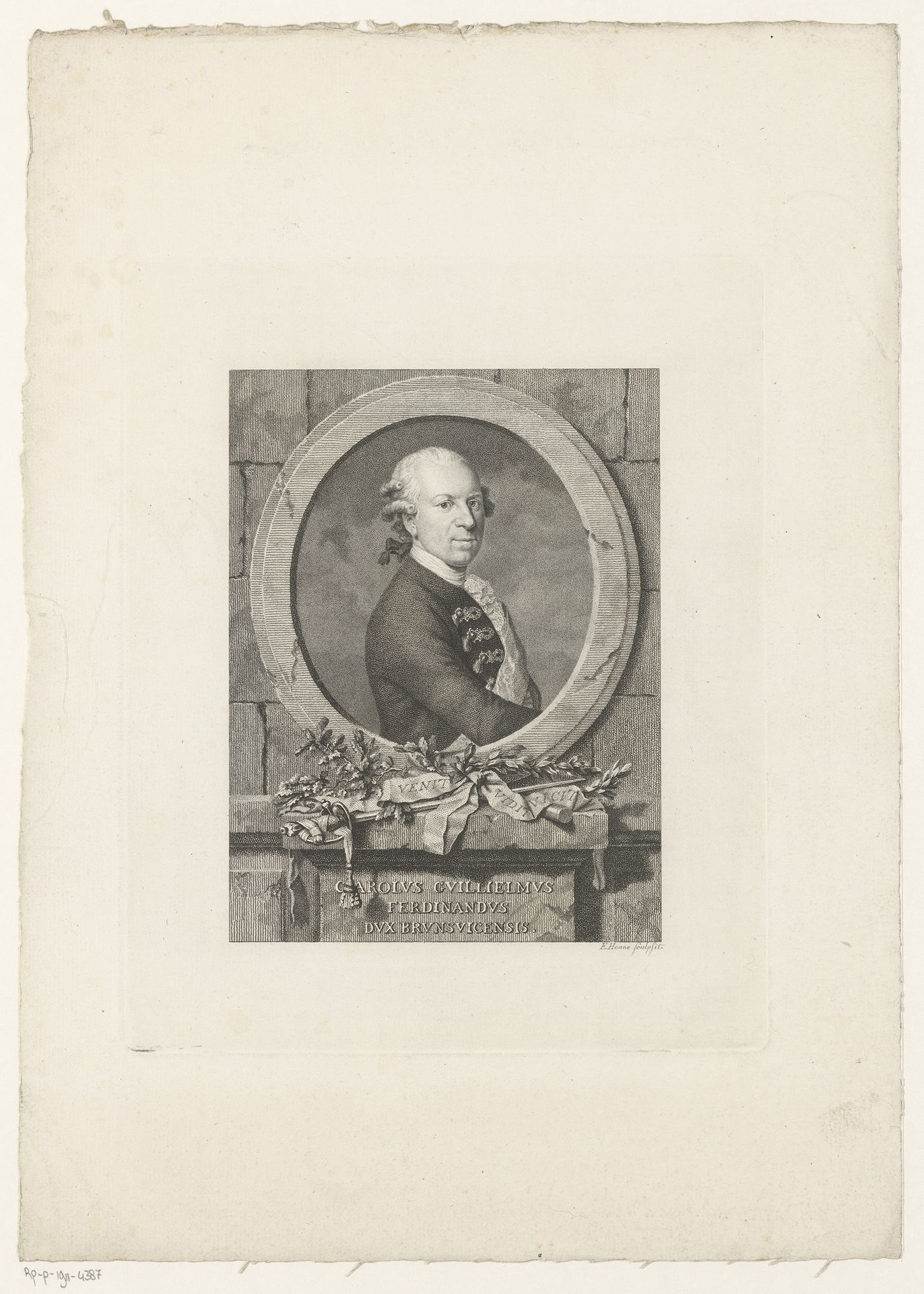 Portret van Karel Willem Ferdinand hertog van Brunswijk-Wolfenbüttel by Eberhard Siegfried Henne
