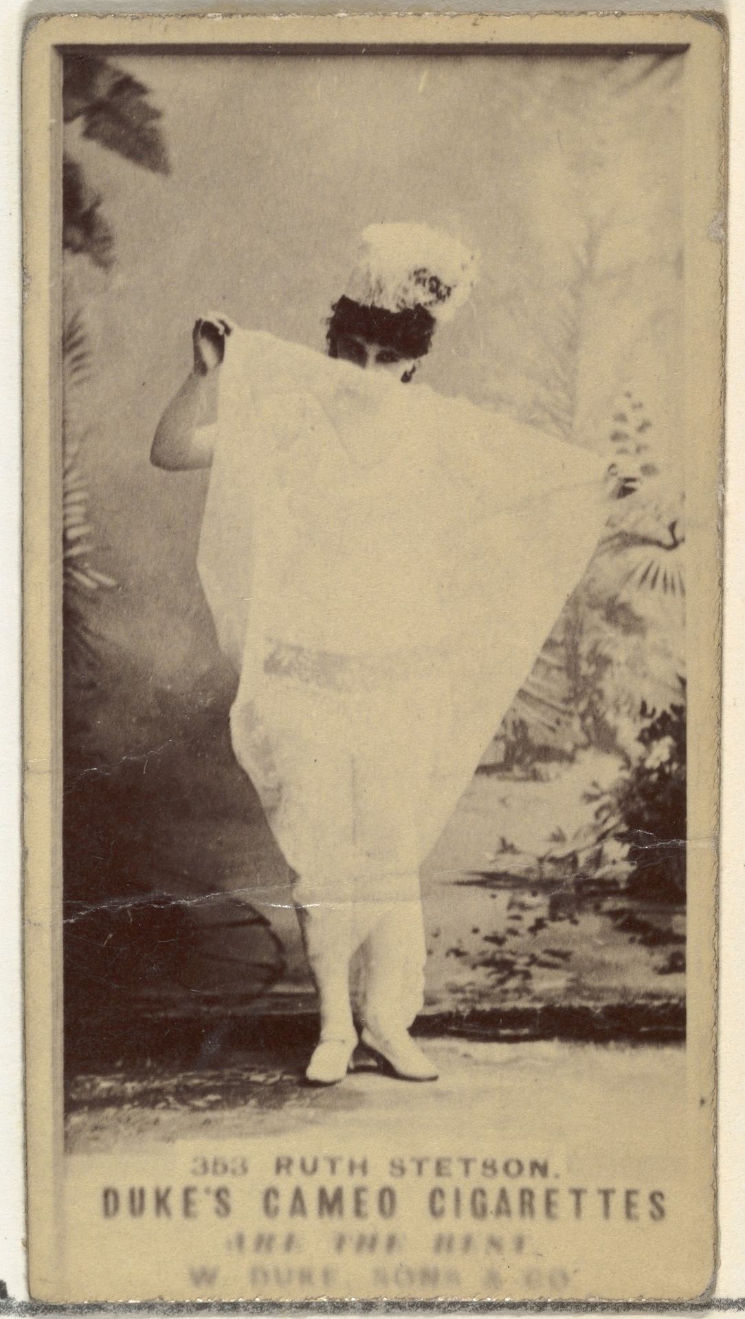 Card Number 353, Ruth Stetson, from the Actors and Actresses series (N145-5) issued by Duke Sons & Co. to promote Cameo Cigarettes by W. Duke, Sons & Co.