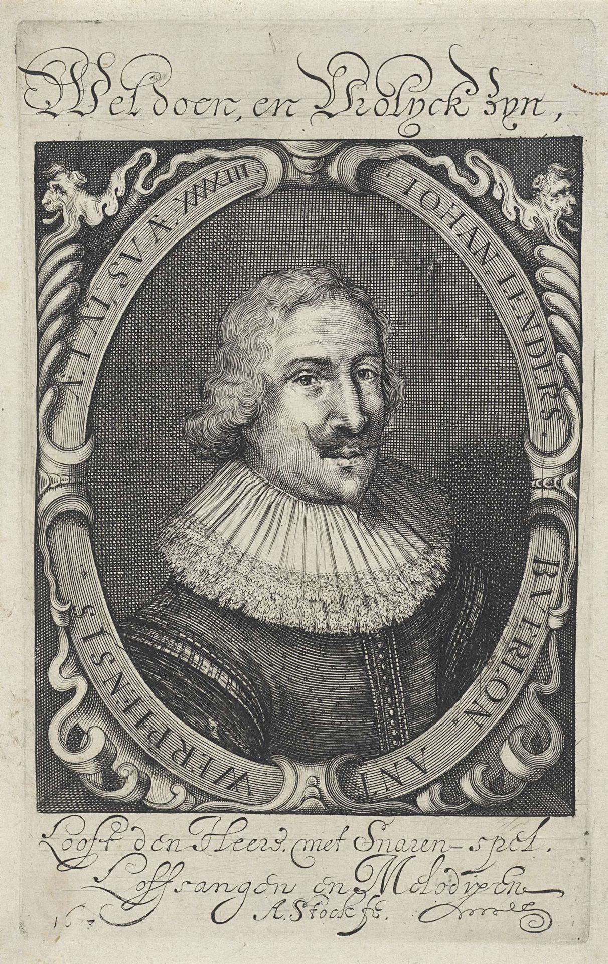 Portret van Johan Lenders Bourlon by Andries Stock