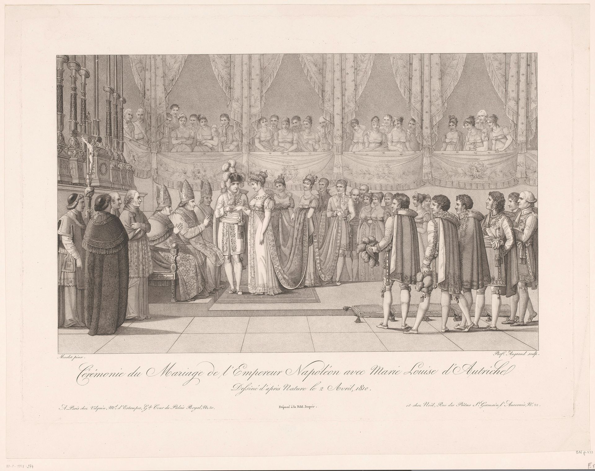 Huwelijk van Napoleon Bonaparte en Marie Louise van Oostenrijk by Parfait Augrand