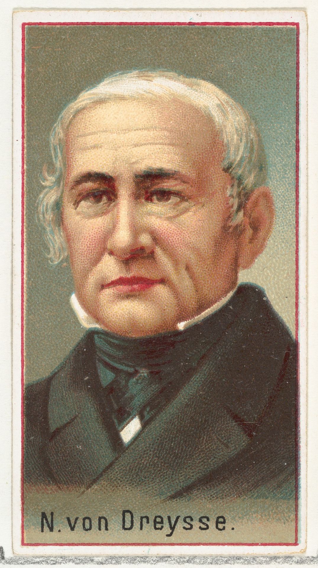 N. von Dreysse, printer's sample for the World's Inventors souvenir album (A25) for Allen & Ginter Cigarettes by Allen & Ginter