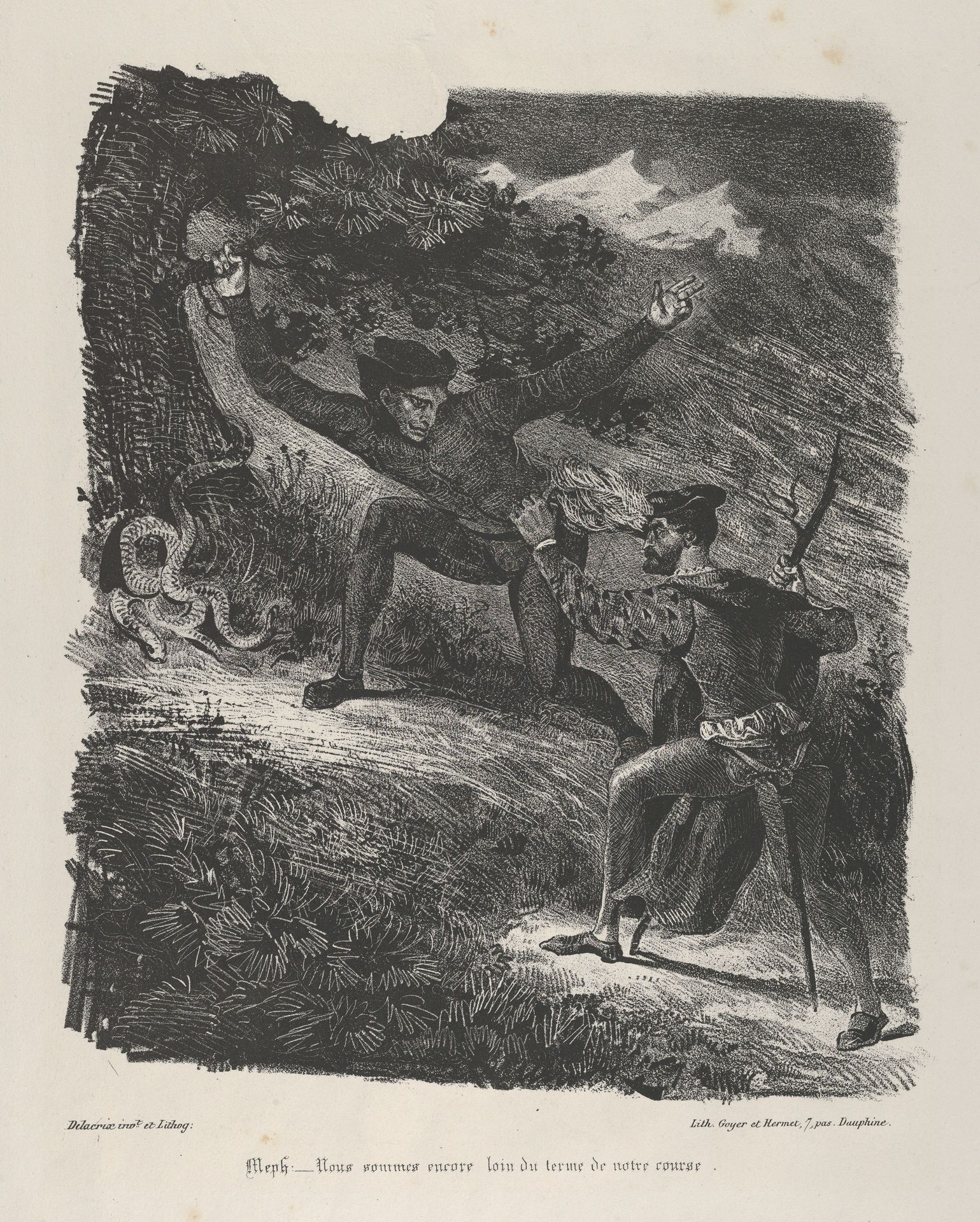 Faust and Mephistopheles in the Hartz Mountains (Goethe, Faust) by Eugène Delacroix