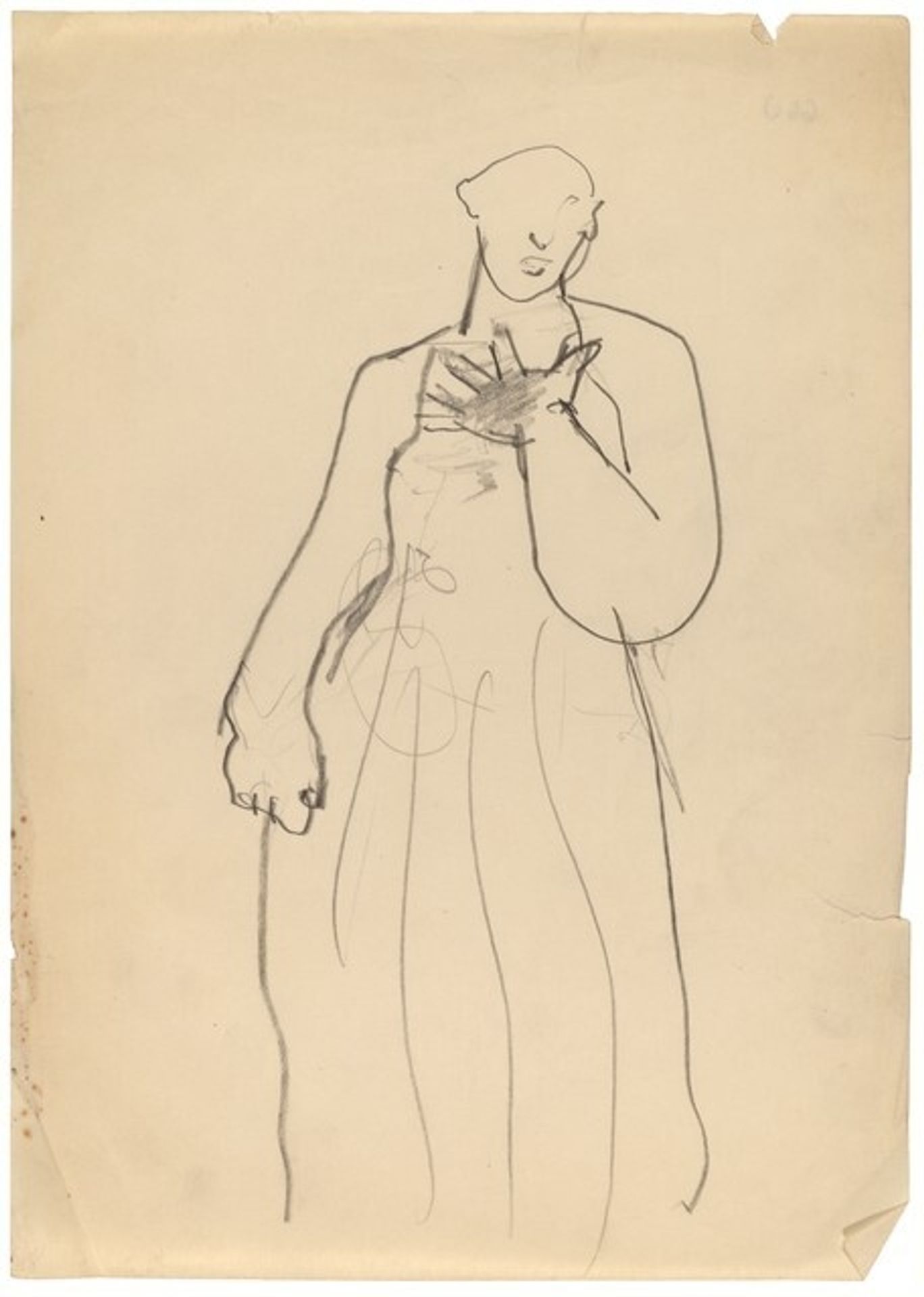 Standing Figure with Right Hand on Chest by Mark Rothko