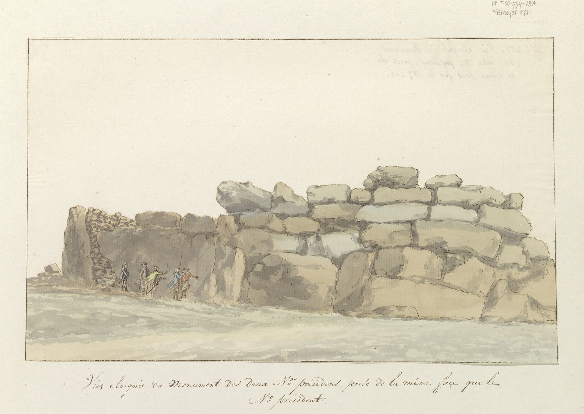 Panorama met monument van Feniciërs of Carthagen op eiland Gozo by Louis Ducros