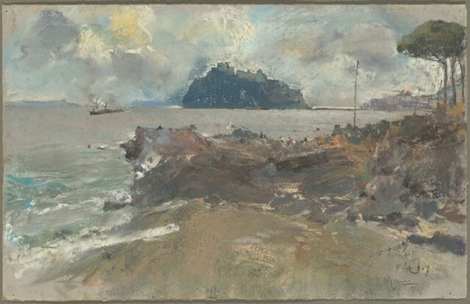 View of the Phlegraean Island of Nisida from Posillipo by Giuseppe Casciaro