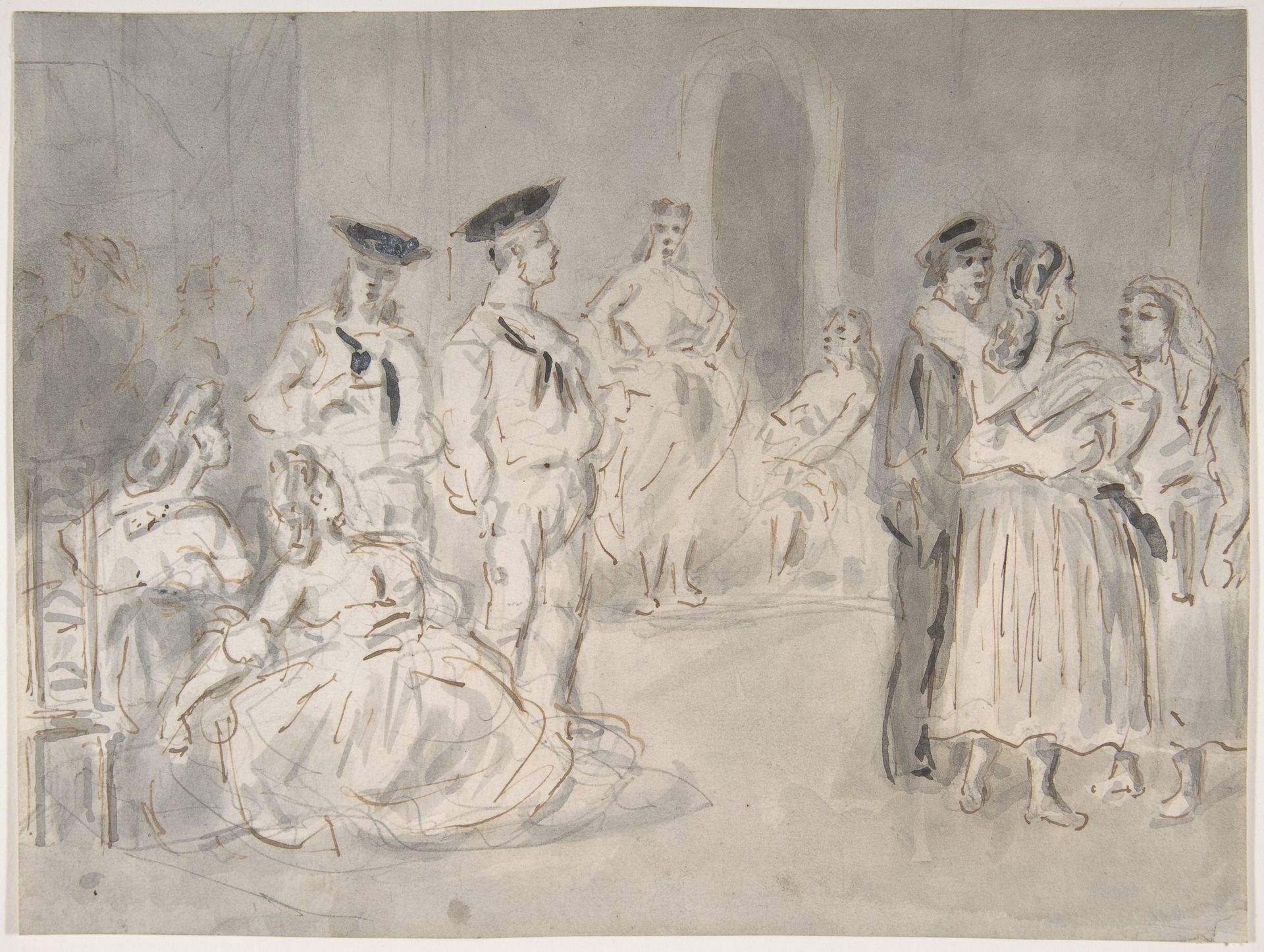 Sailors and Women by Constantin Guys