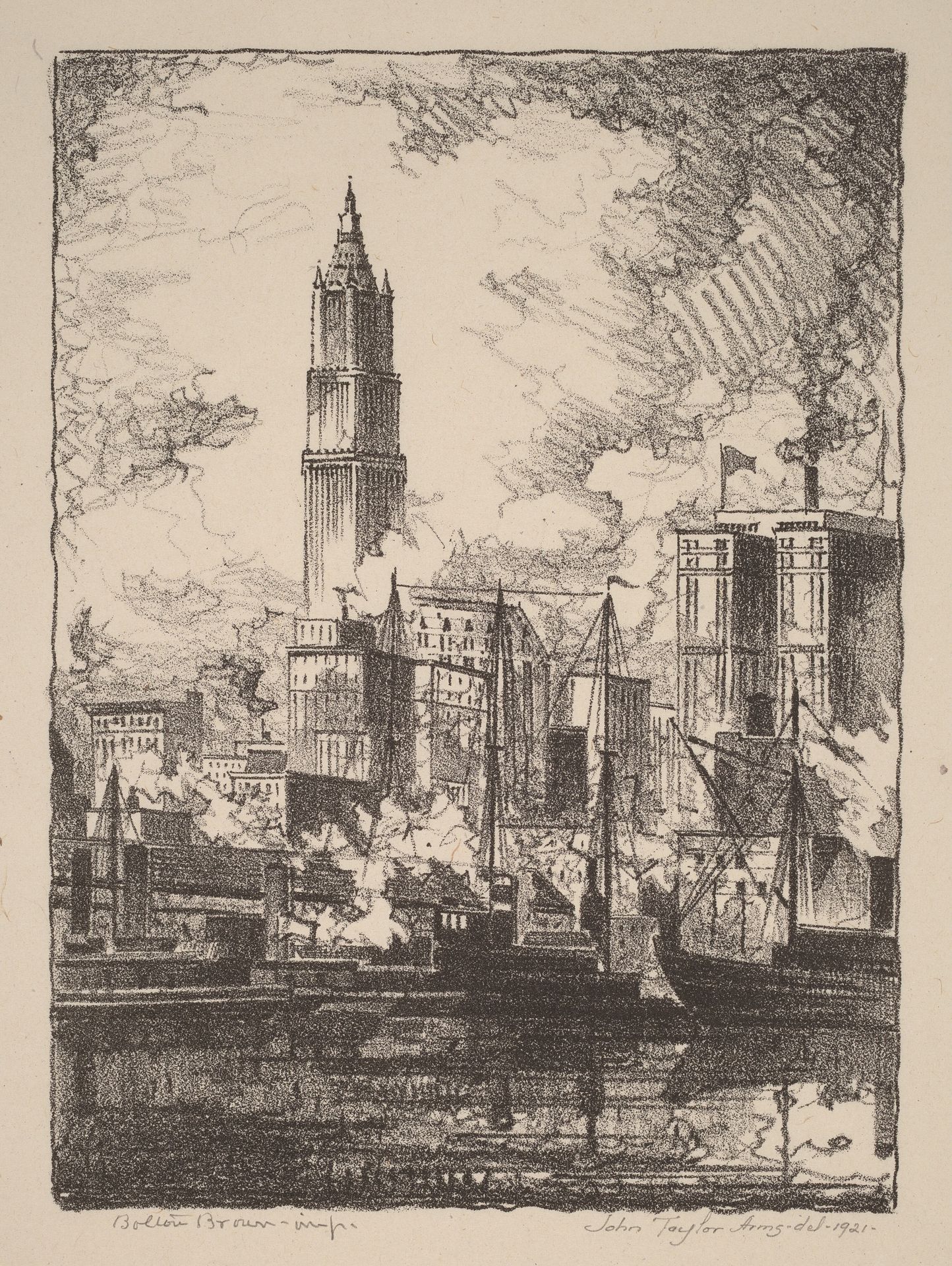 New York Skyline, Sketch by John Taylor Arms