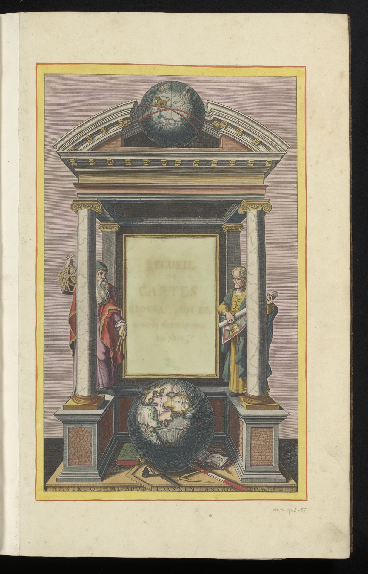 Titelprent met links Ptolemaeus en rechts Marinus by Anonymous