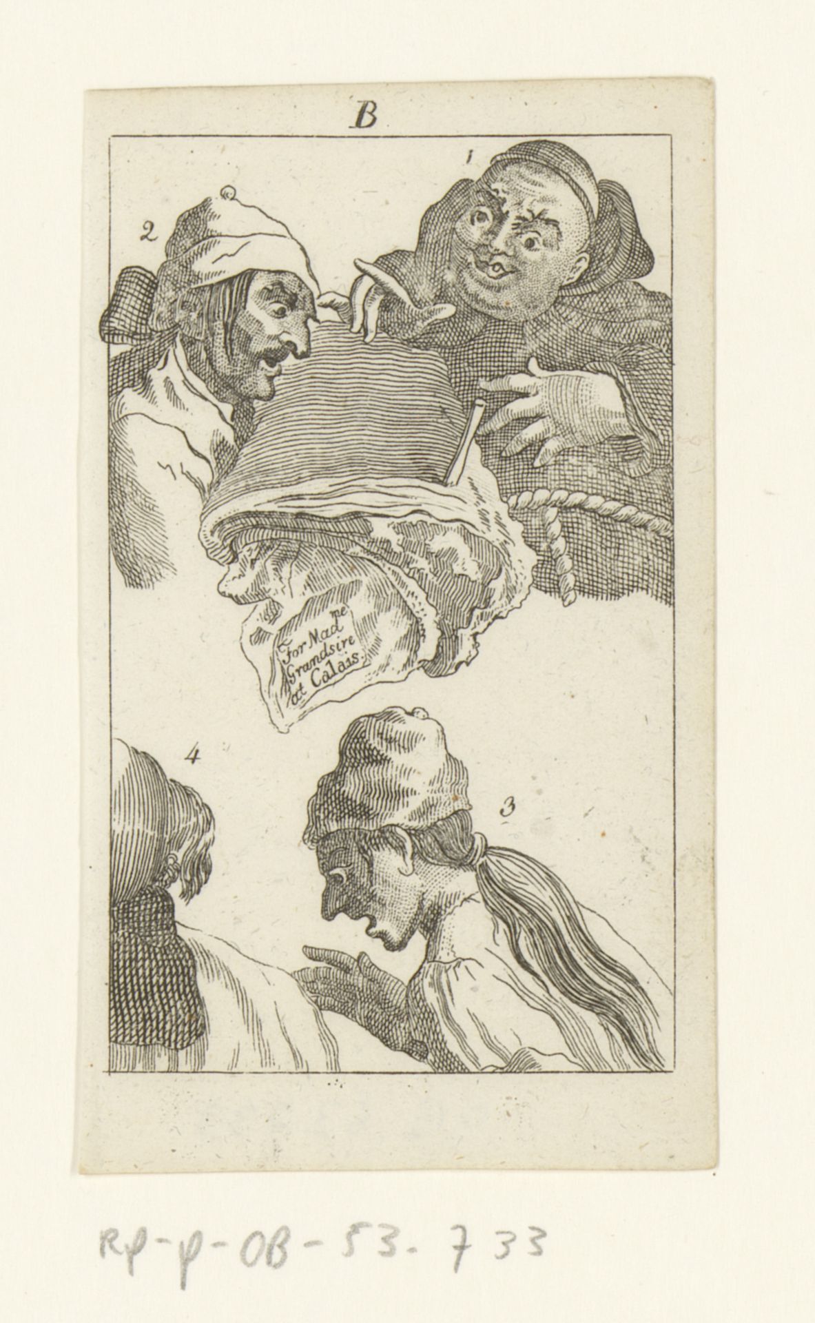 Een monnik en drie mannen by Ernst Ludwig Riepenhausen