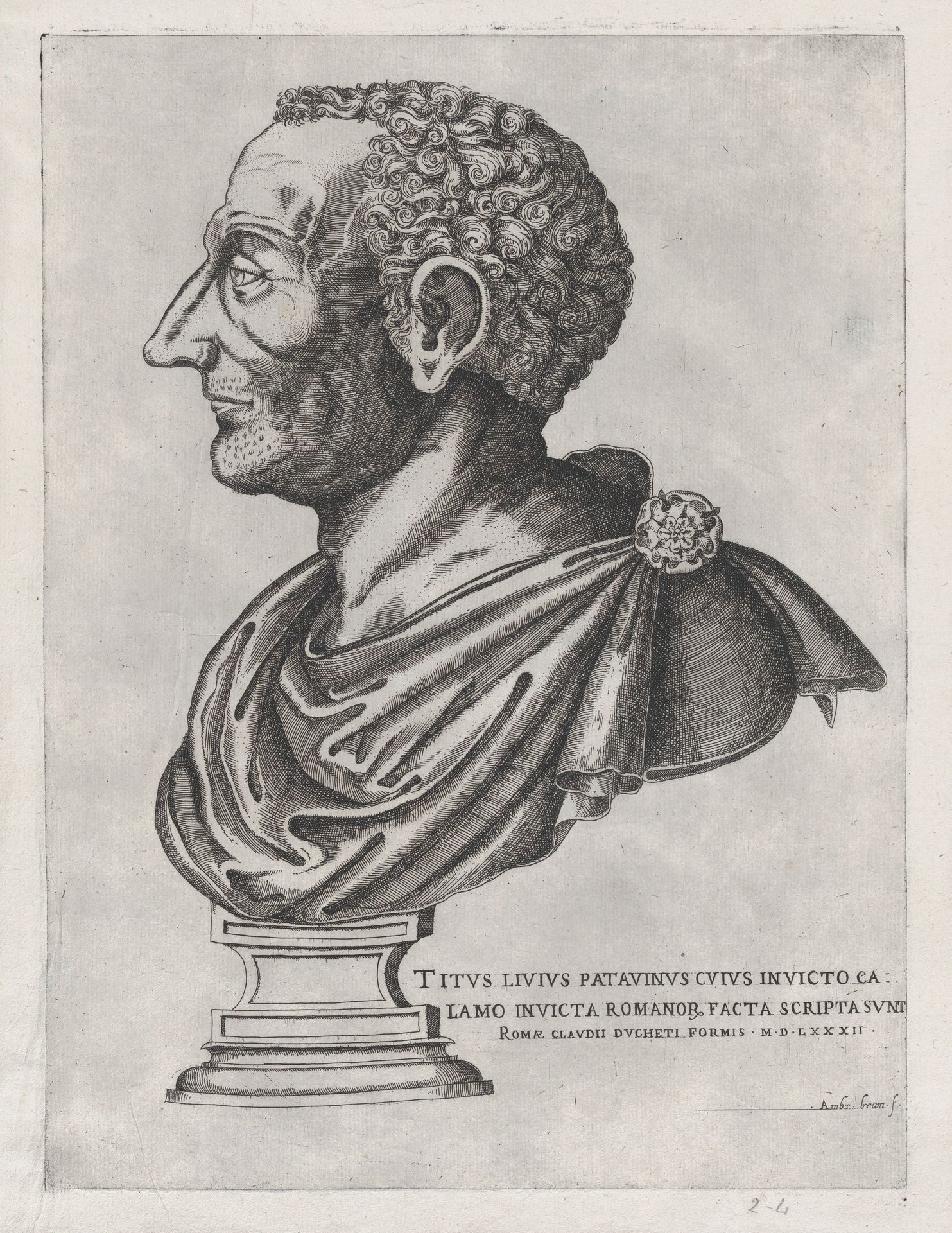Speculum Romanae Magnificentiae: Bust of Livy by Giovanni Ambrogio Brambilla
