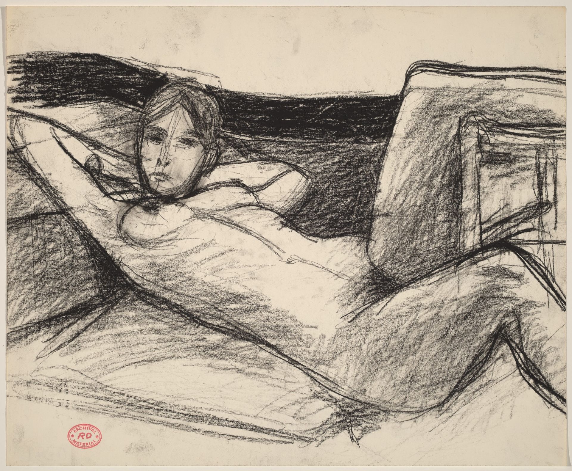 Untitled [reclining nude with hands behind head] by Richard Diebenkorn
